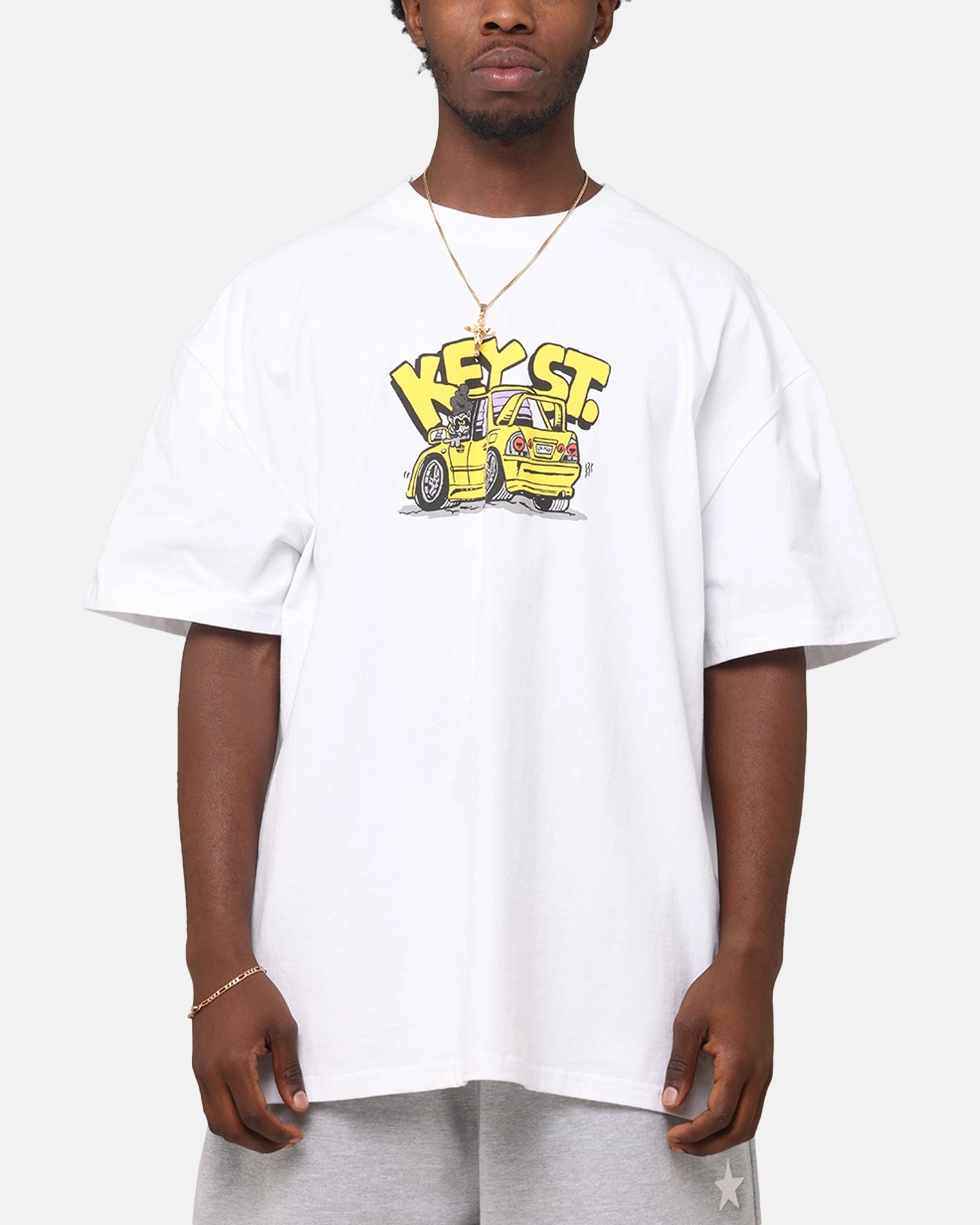 Rayon blend Vintage authenticity Key Street X FRKO Racoons T-Shirt White