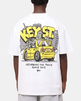 Key Street X FRKO Racoons T-Shirt White Timeless Comfort Wear Travel Outfit