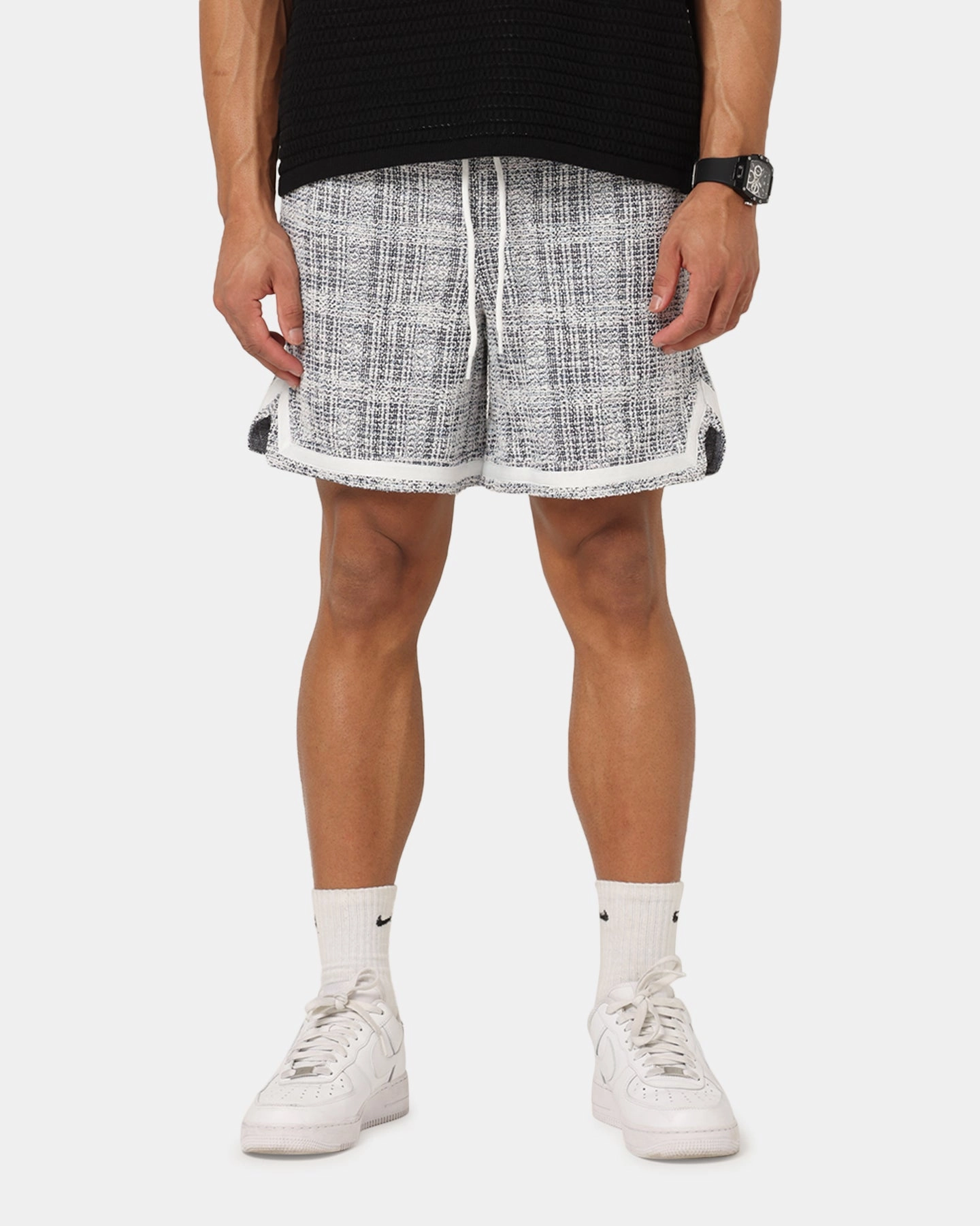 XXIII Textured Ball Shorts Navy/Cream LaserCutEdging