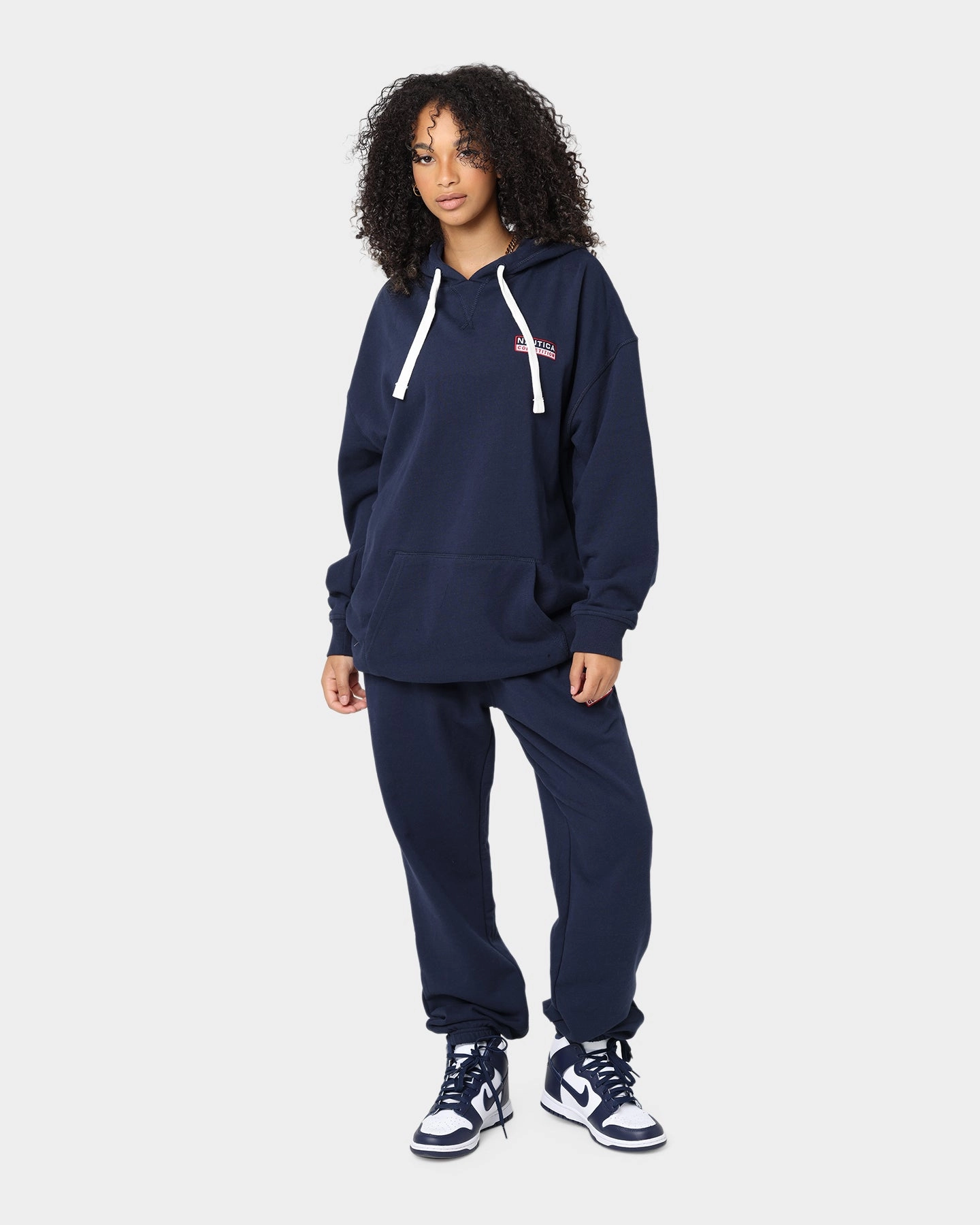 Flexible Zipper System Nautica Fowler Oversized Hoodie 459 Dark Navy
