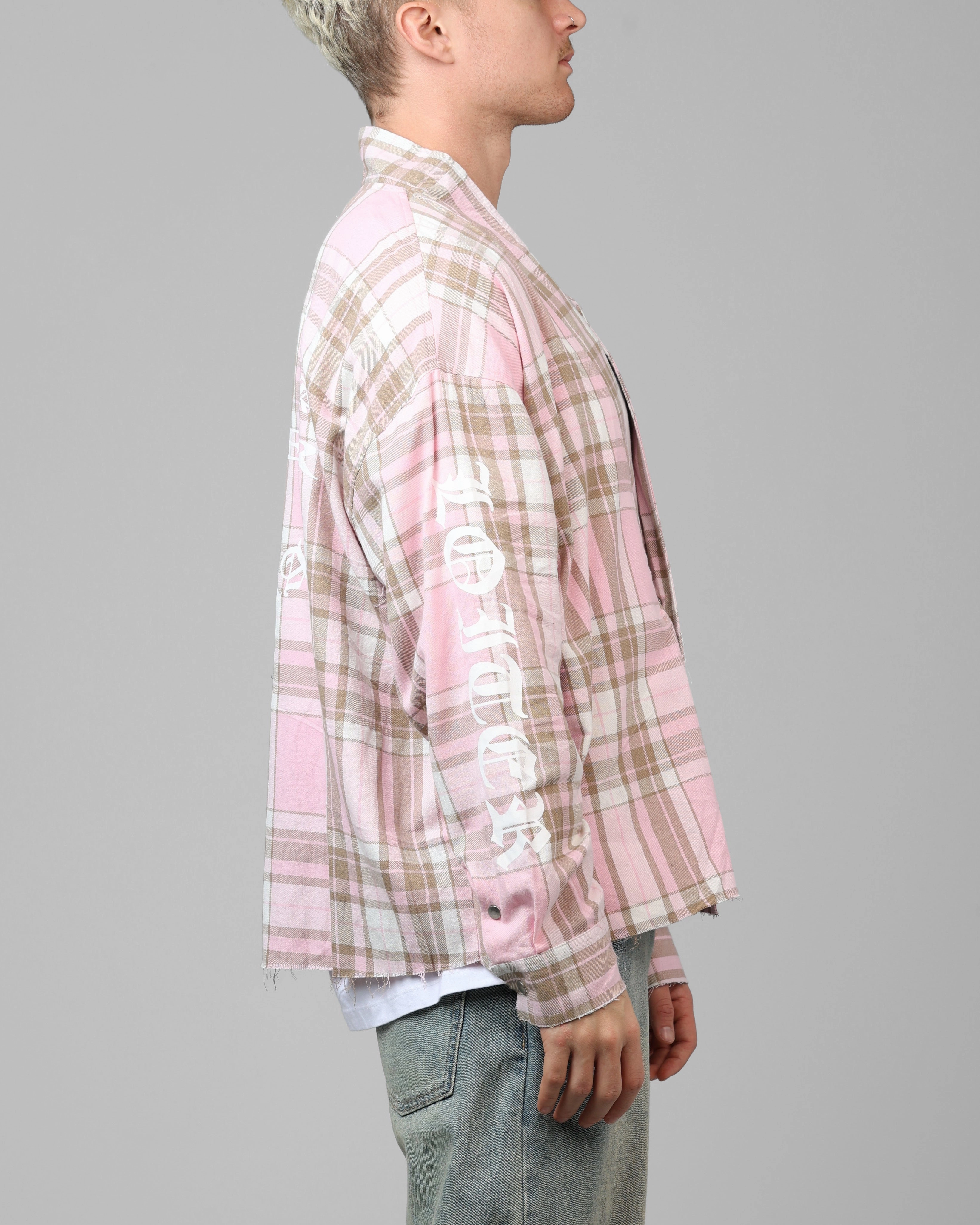 snag resistant Loiter Kimono Flannel Pink/Brown