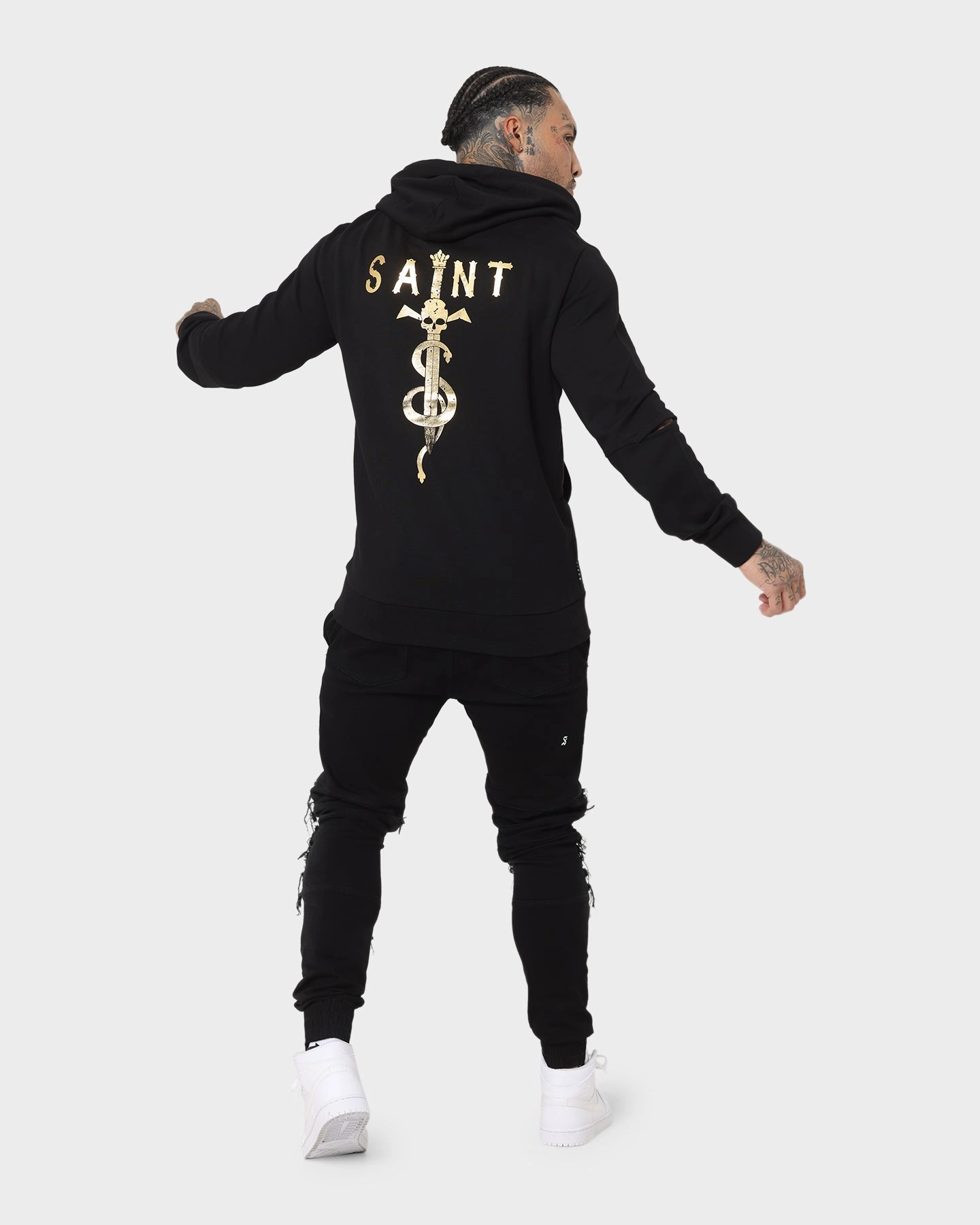 Windbreaker Tech Compassion Saint Morta Daggers New Age Hoodie Black