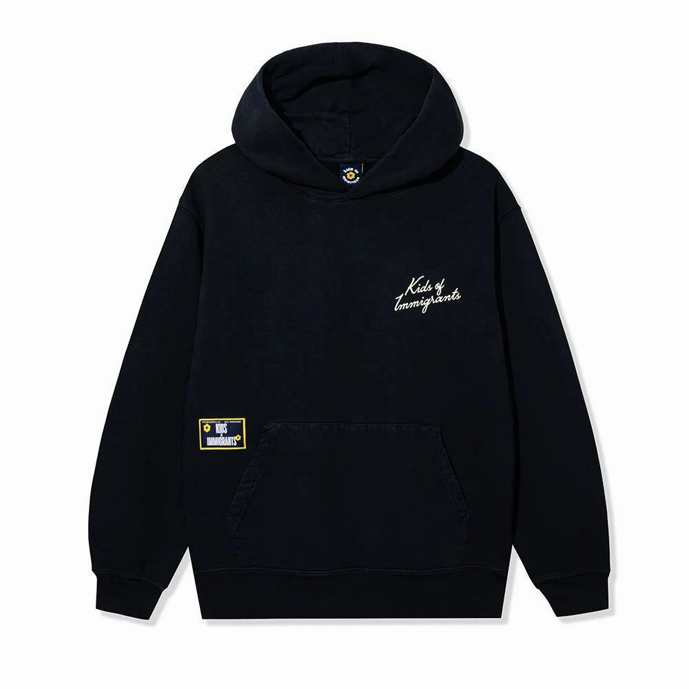 Non Slip Inner Layer Kids Of Immigrants Figuring It Out Hoodie 'Vintage Black'
