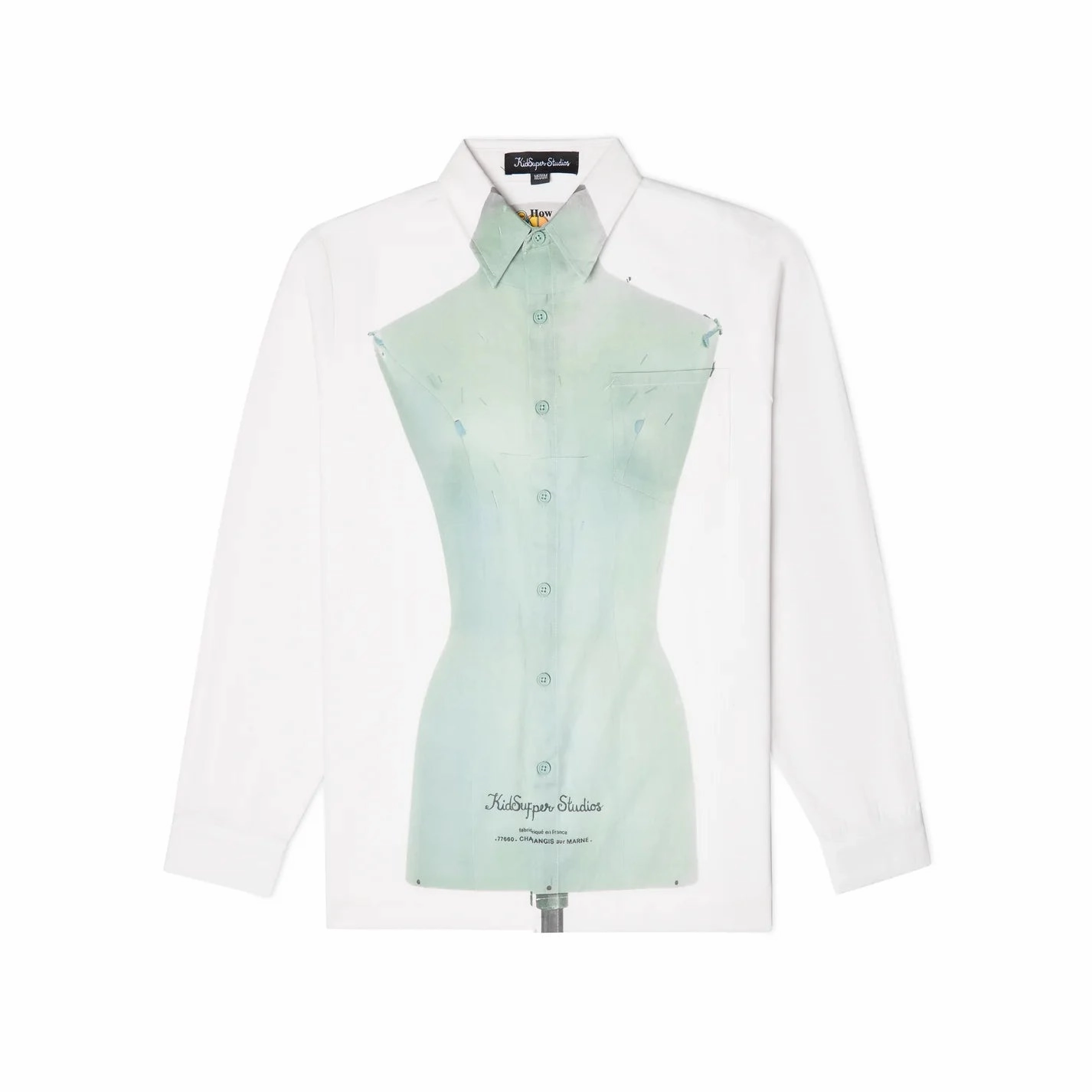 Tagless label Neutral Shade Kidsuper Dress Form Shirt-White