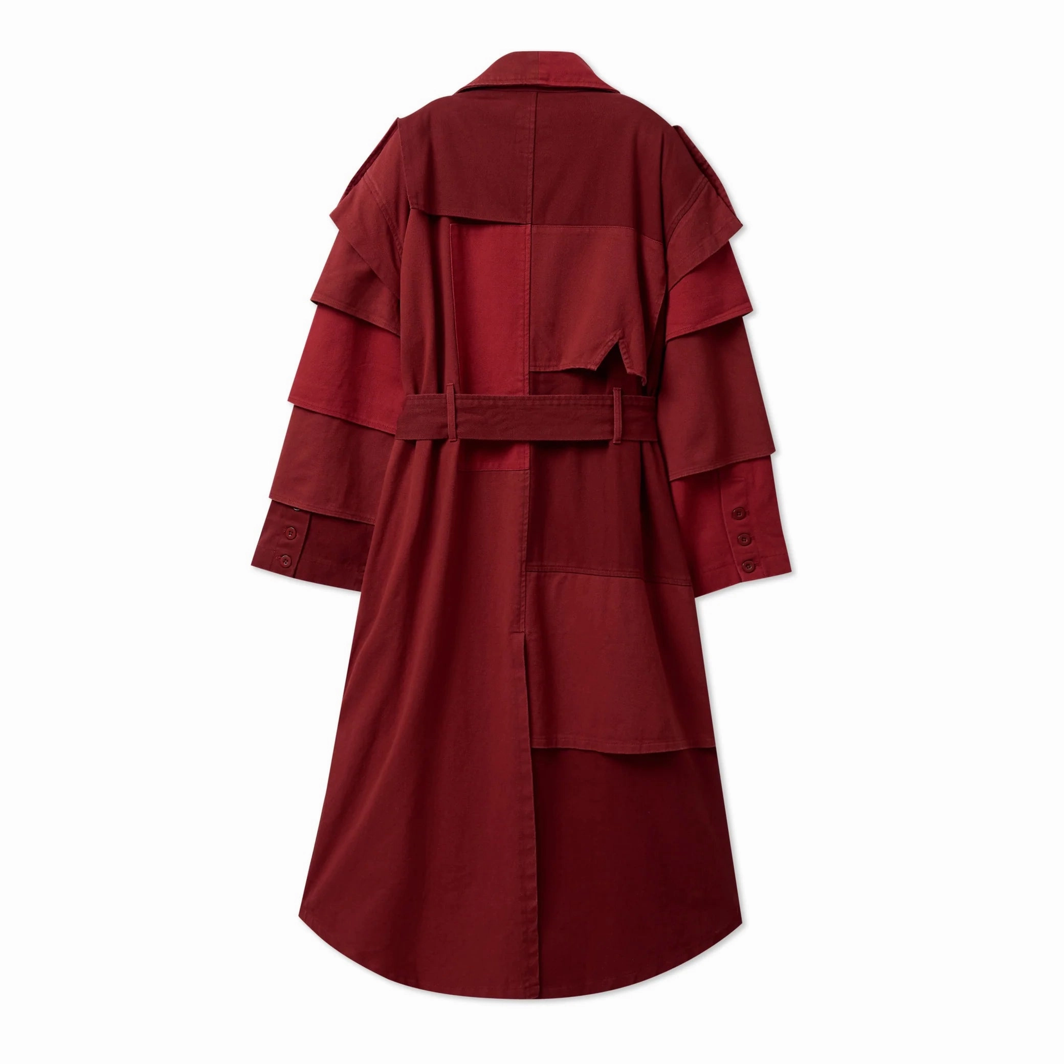 Style Staple Durable Water Repellent Kidsuper Multi Layered Trenchcoat 'Burgundy'
