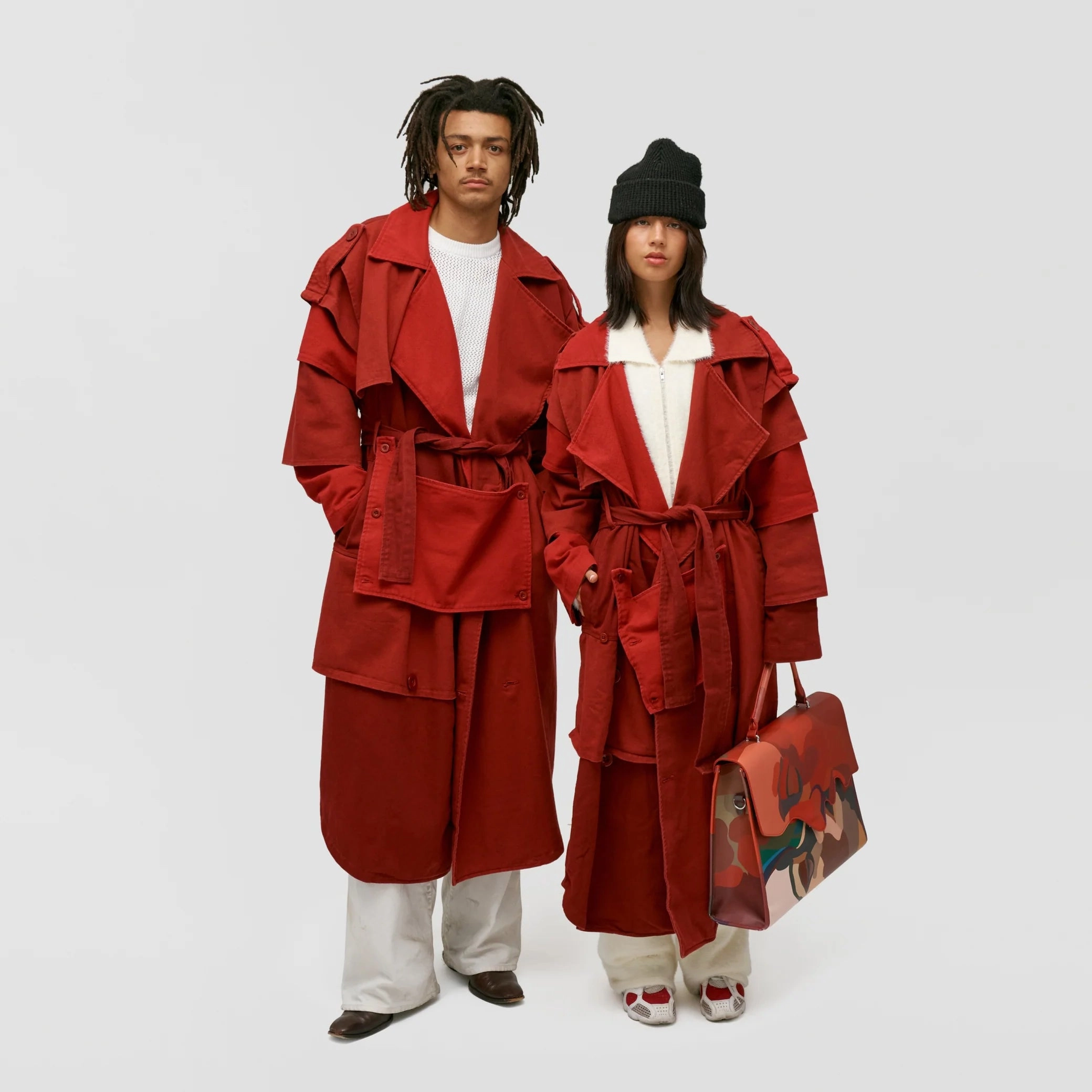 Good Material Softshell Technology Kidsuper Multi Layered Trenchcoat 'Burgundy'