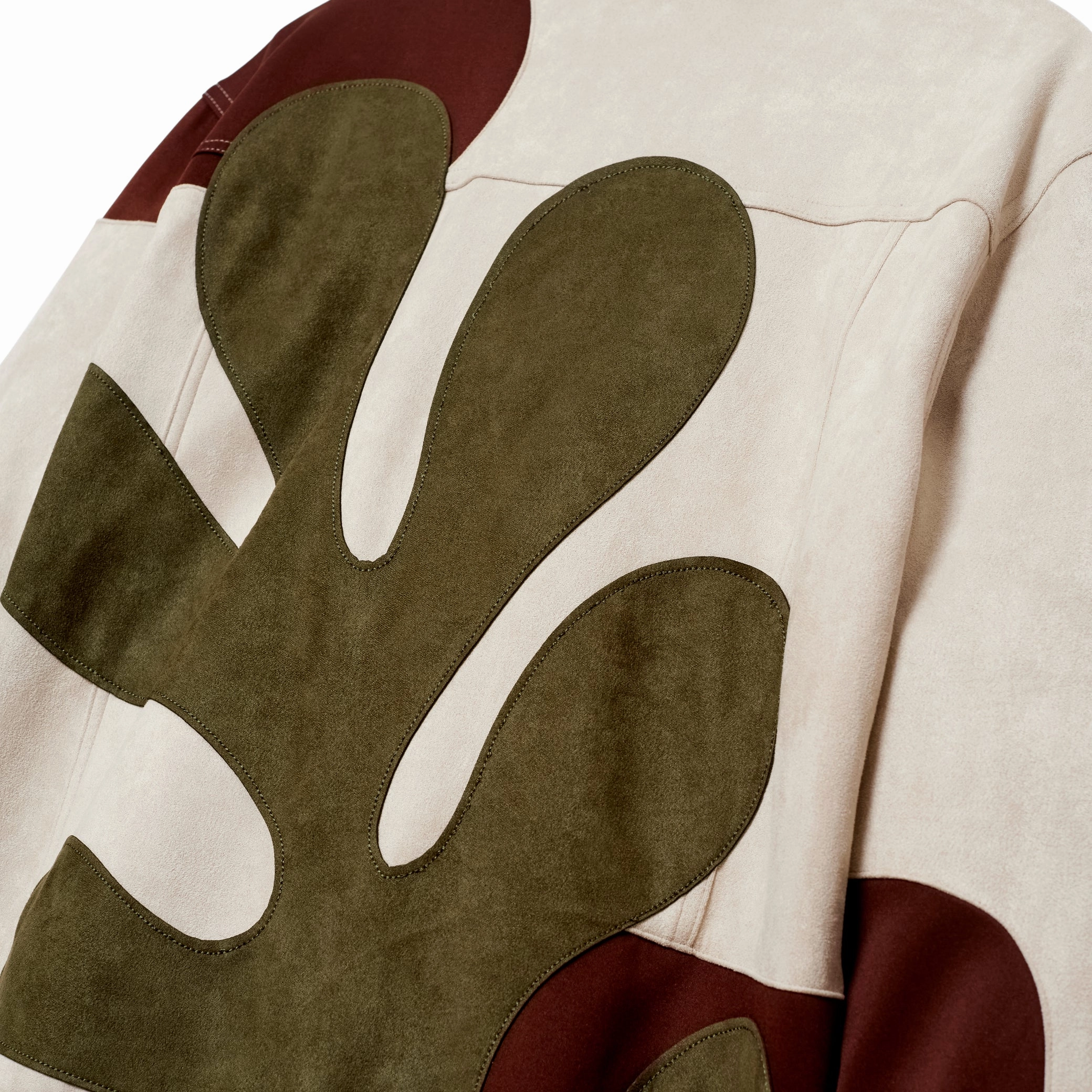 Thermal Regulating Hoodie Kidsuper Suede Floral Patchwork Jacket 'Multi'