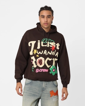 Goat Crew Just Wanna Rock Hoodie Brown Prevent