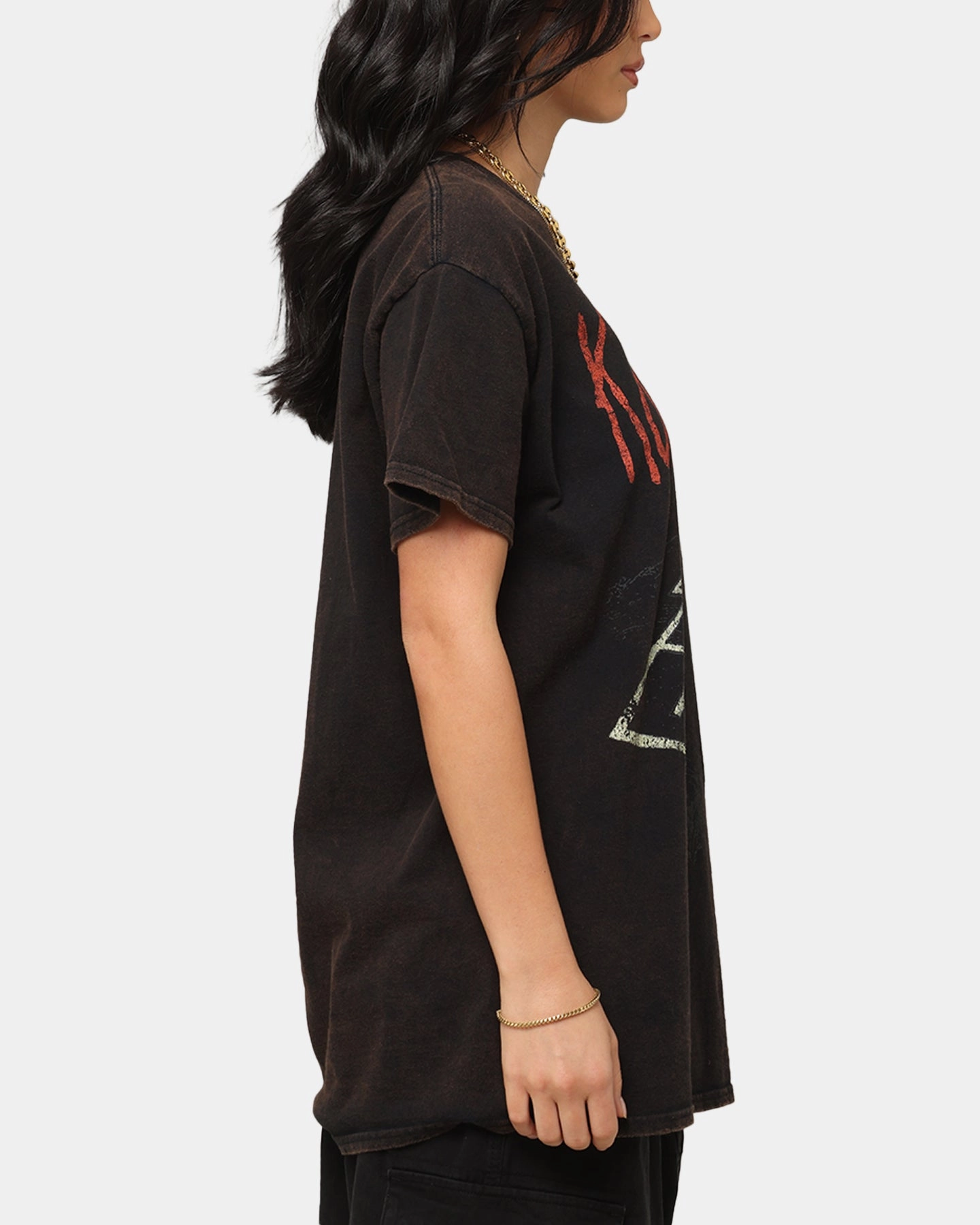 Korn Follow The Leader T-Shirt Black Vintage Heathered Texture Relaxed and Easy