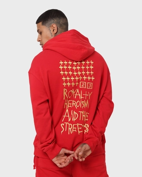 Ksubi 23 Biggie Hoodie Red Ribbed Cuffs