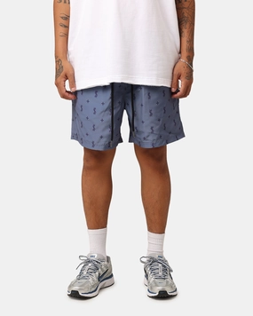 Ksubi Allstar Board Shorts Blue low waisted Abrasion Defying Knee Patches