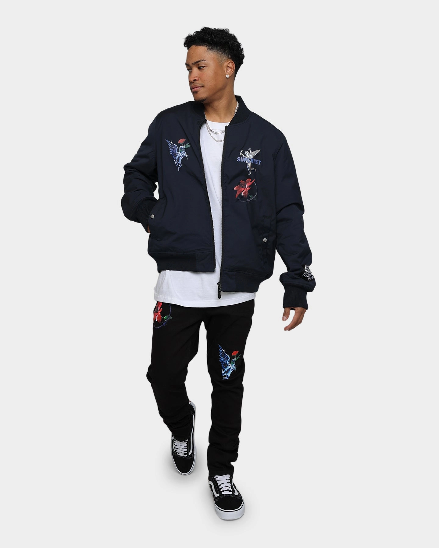 Interchangeable Liner System Minimal Form Ksubi NFT Bomber Jacket Blue
