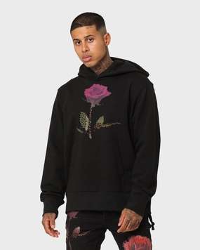 Breathable mesh lining Anti Snag Zipper Pulls Ksubi Pixel Flower Kash Hoodie Jet Black