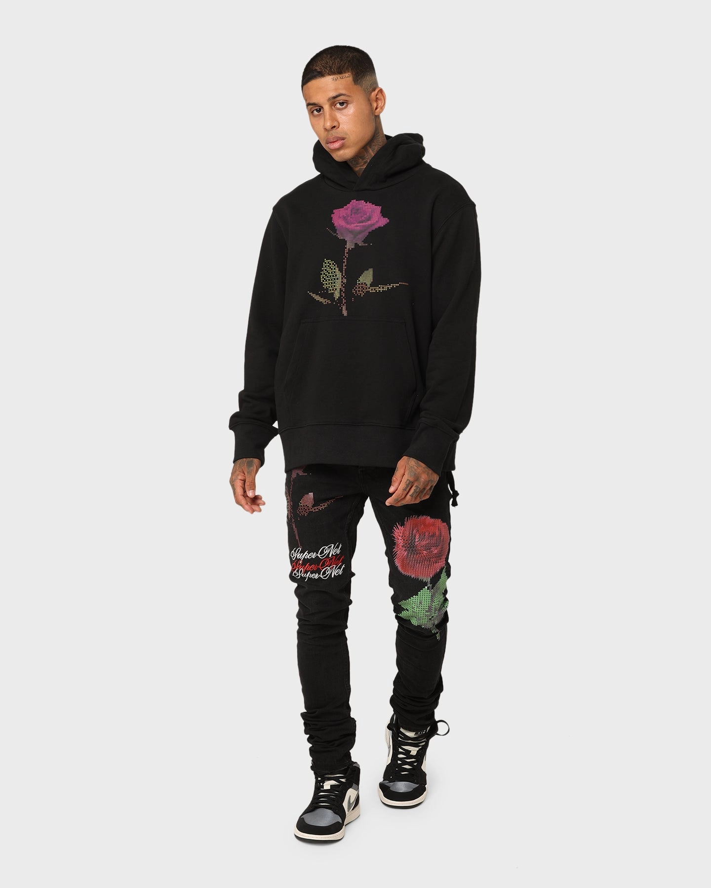 Base Layer Low Bulk Design Ksubi Pixel Flower Kash Hoodie Jet Black