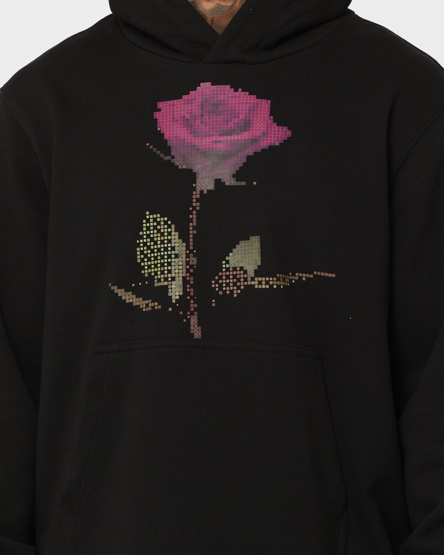 Ksubi Pixel Flower Kash Hoodie Jet Black TailoredSilhouette Quick Dry Tech