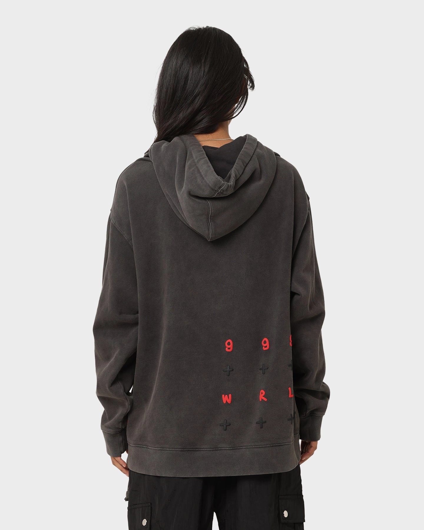 Reflective Trim Stylish Shield Ksubi X Juice Wrld 999 Wrld Biggie Hoodie Faded Black