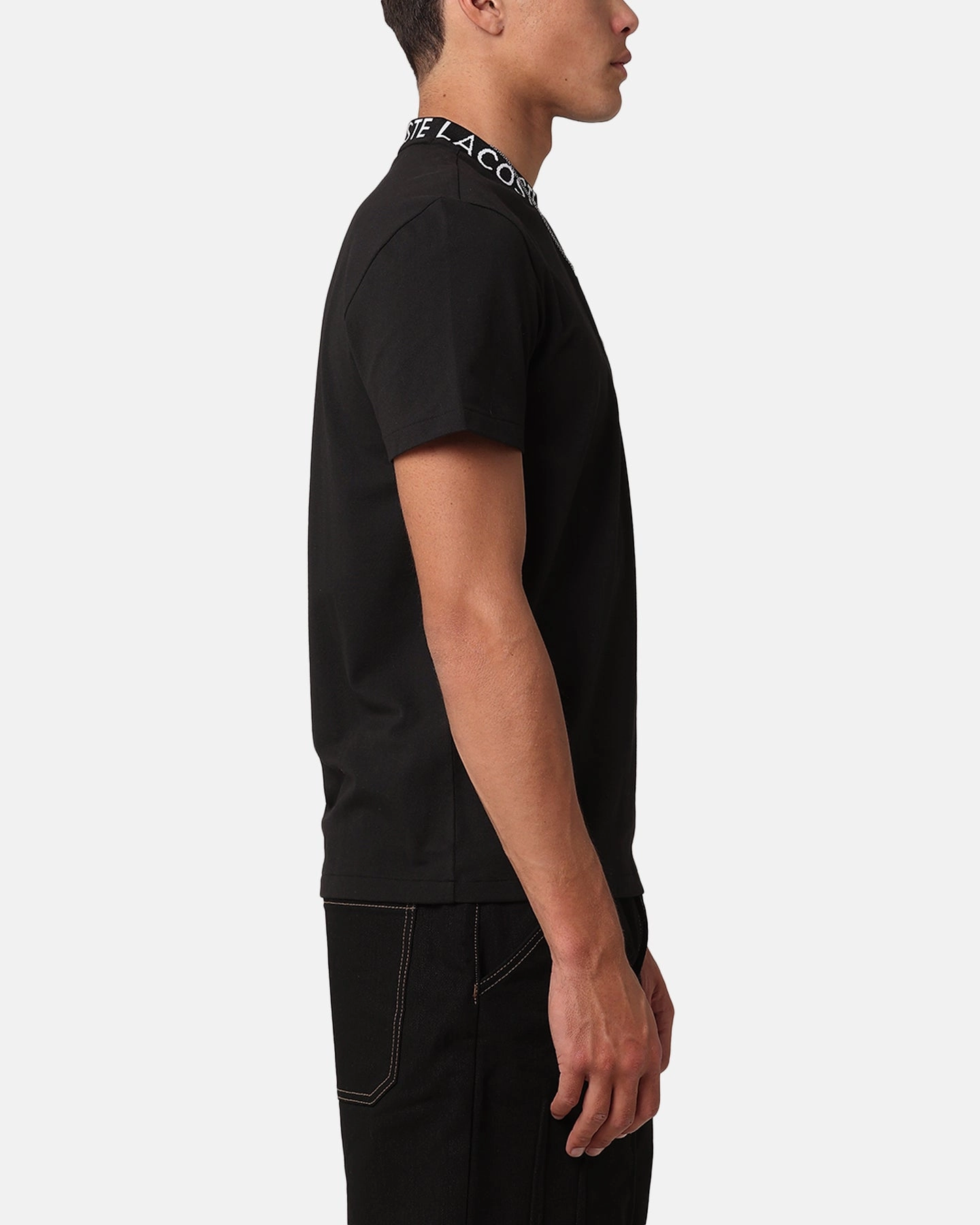 Lacoste Active Pique T-Shirt Black Casual Essential Wear Durable Knit Structure