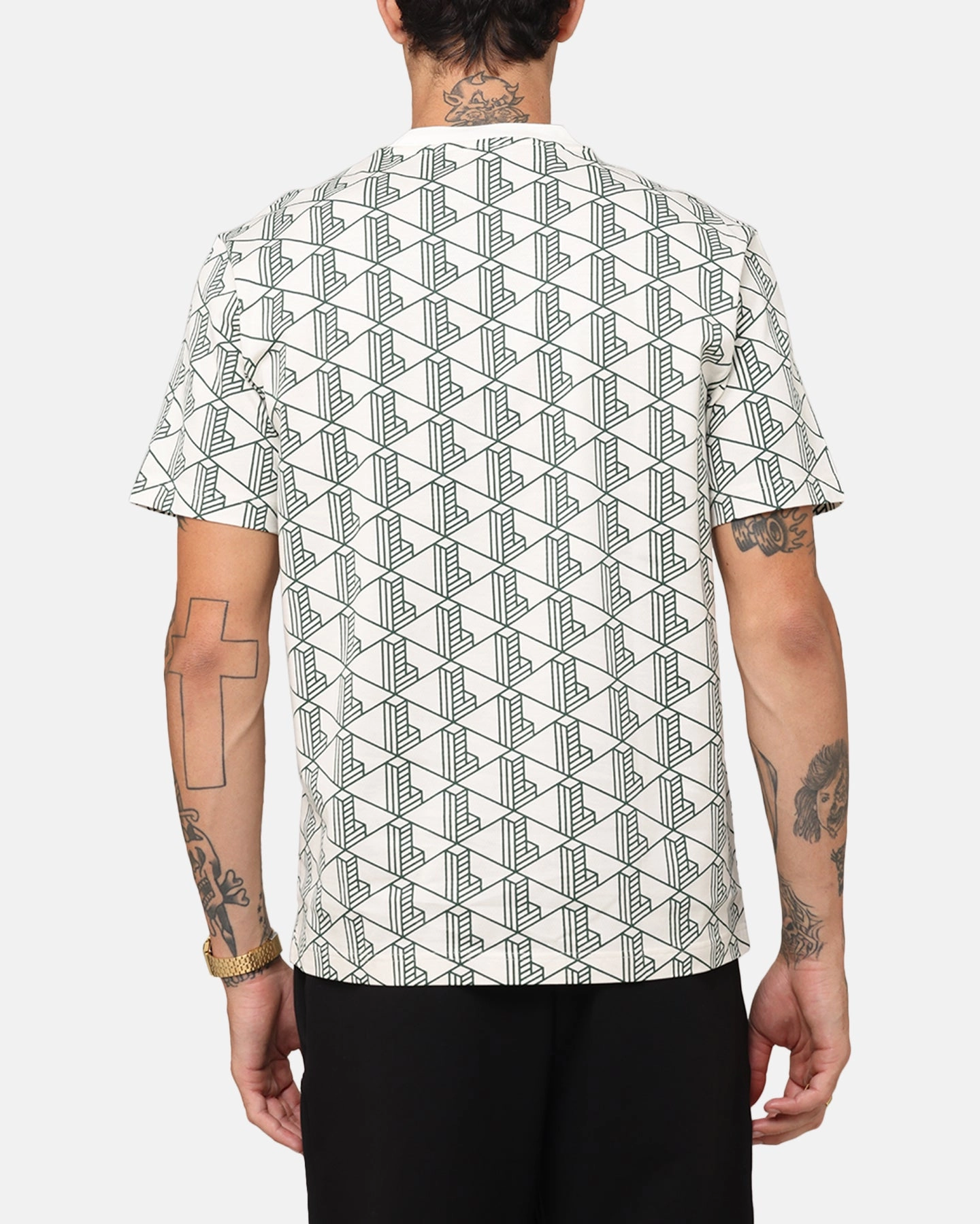 Weekend Fashion Lacoste Monogram T-Shirt Black/White