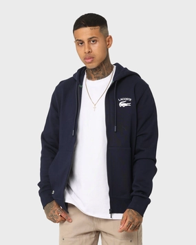 Office Comfort student Lacoste Soft Branding Zip-front Sweater Navy