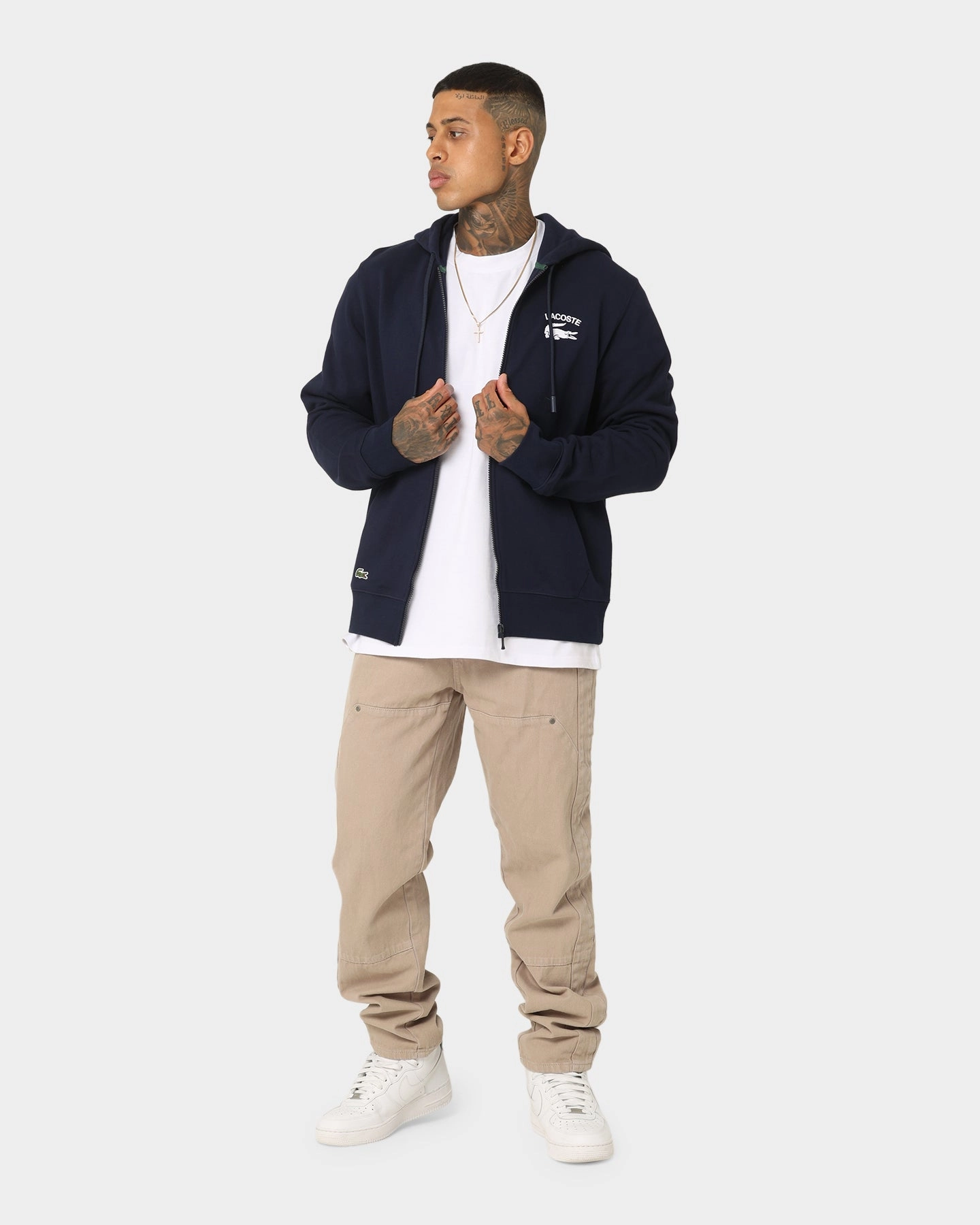 Quick Layering Recommendation Lacoste Soft Branding Zip-front Sweater Navy