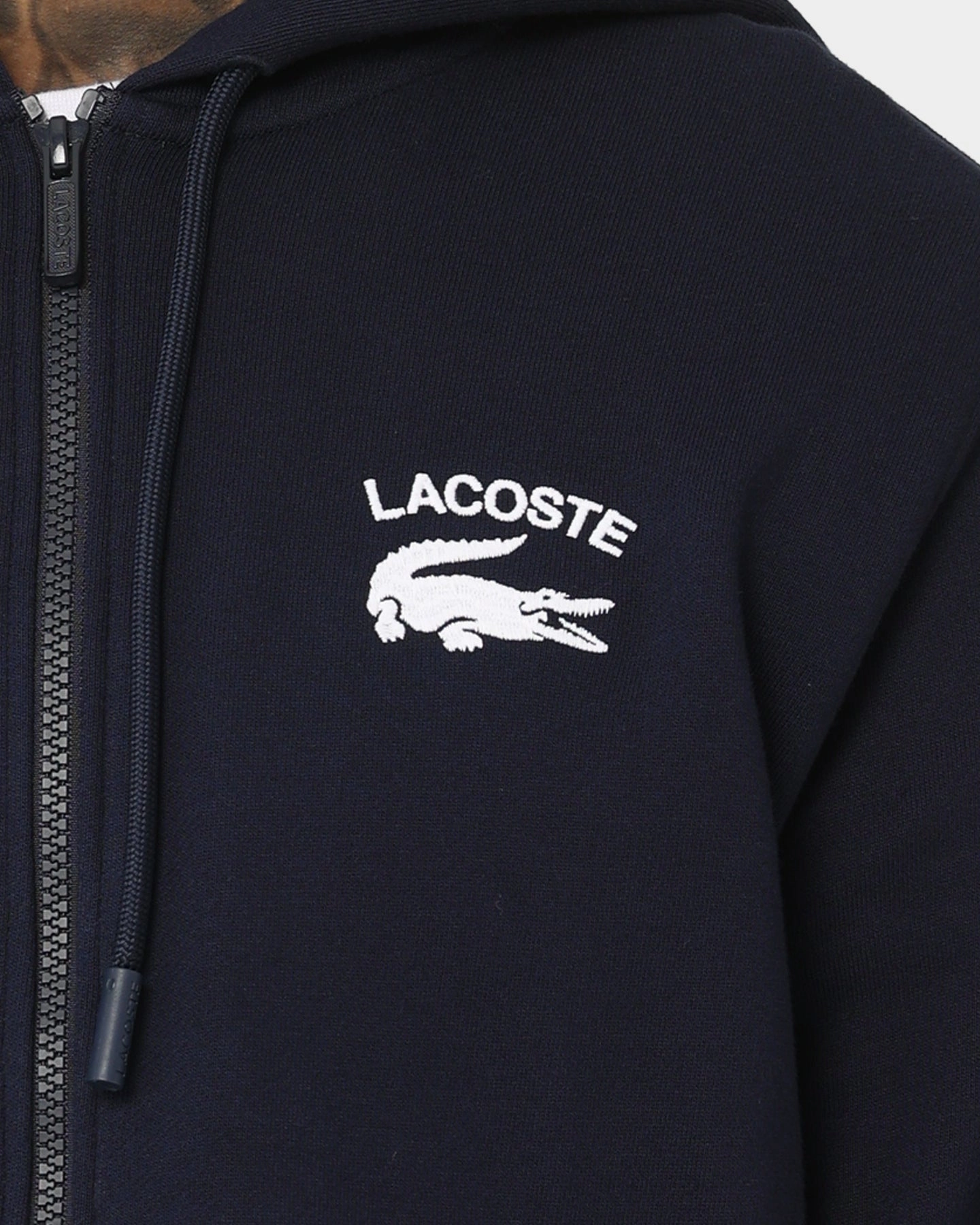 Lacoste Soft Branding Zip-front Sweater Navy Manufacture gym - goers