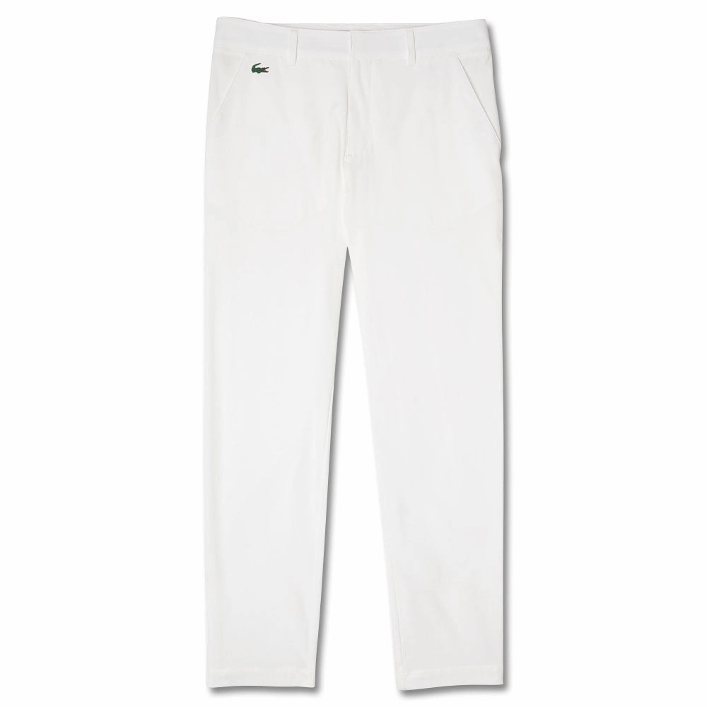 Lacoste Sport Stretch Taffeta Chinos Golf Pants Off White - SS23 Men ripstop fabric