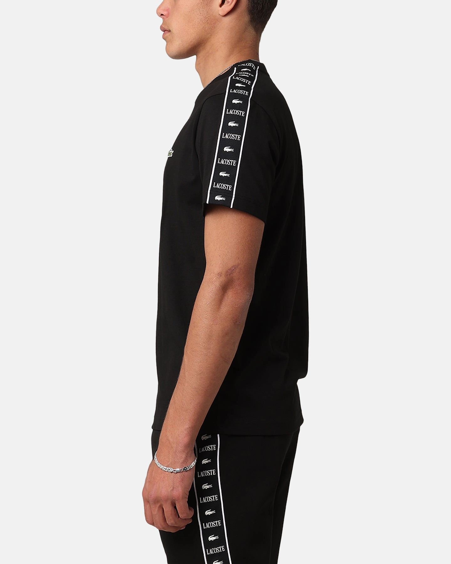 Lacoste Tape Heavy Jersey T-Shirt Black Comfy Fit