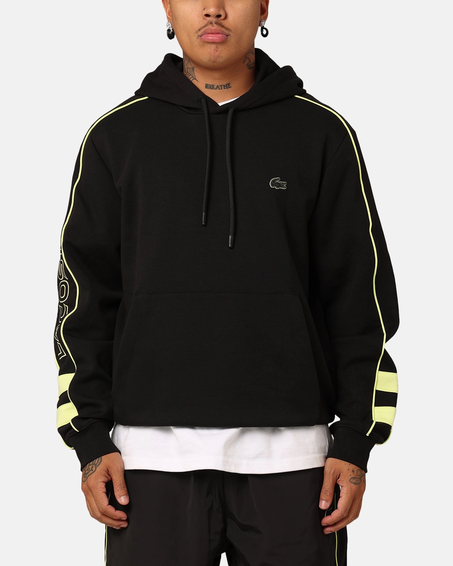 Wind Lock Lacoste Transitional Active Logo Hoodie Black