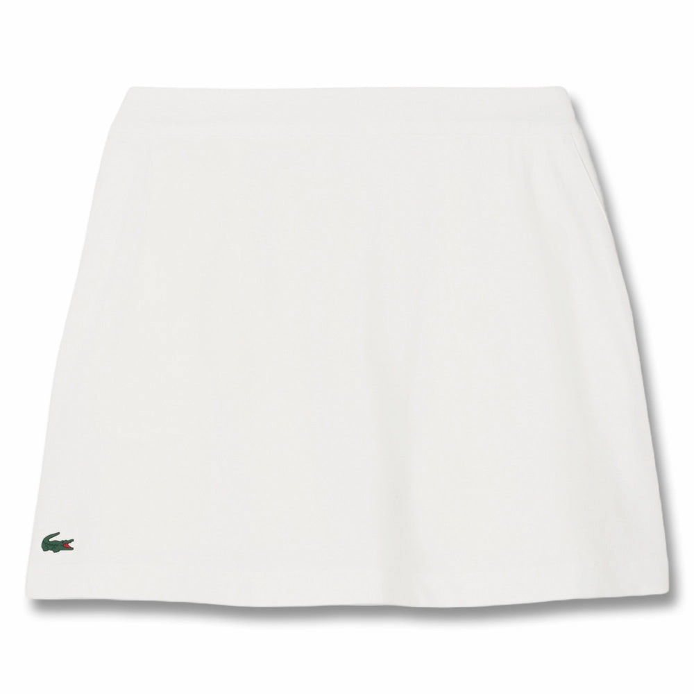 Lacoste Ultra Dry Lined Golf Skirt White - SS25 Women Curvy Fit Comfy Style
