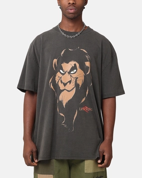American Thrift Disney The Lion King Scar Heavyweight T-Shirt Black Wash Wrinkle-Free Light Fit Wear