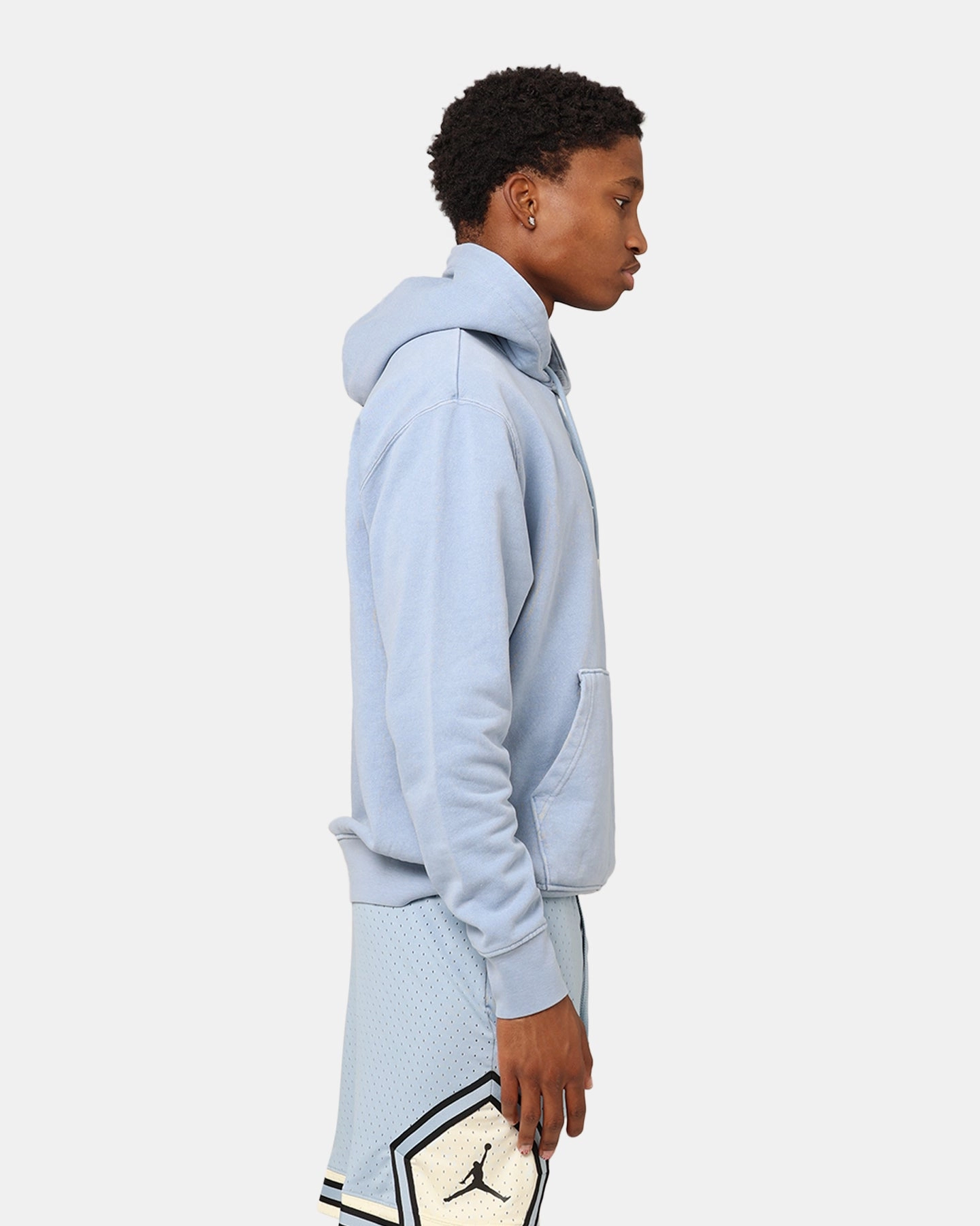 Seam Sealed Construction Jordan Essentials Statement Wash Fleece Pullover Hoodie Blue Grey