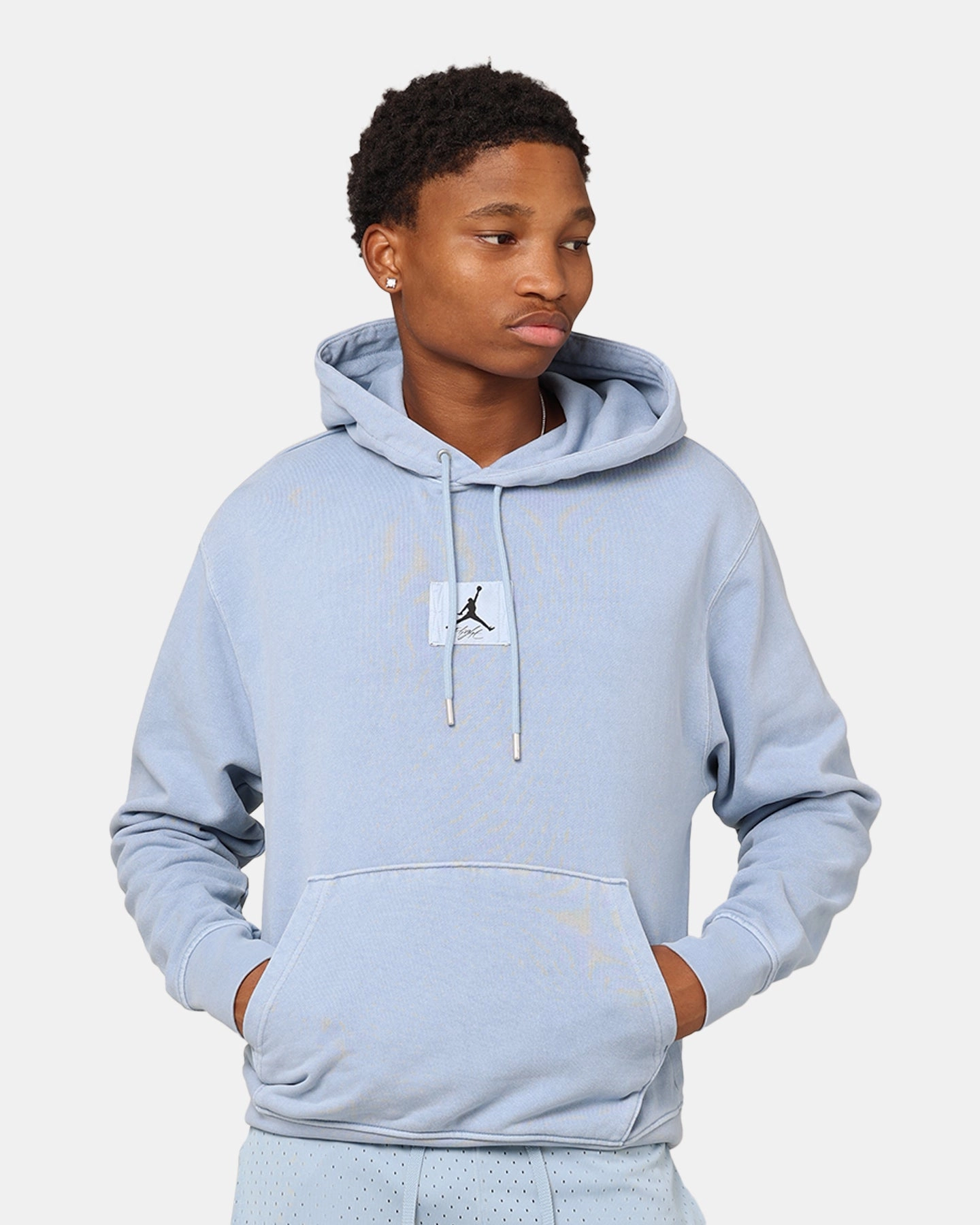 Jordan Essentials Statement Wash Fleece Pullover Hoodie Blue Grey suitable for dance competitions Relaxed Layer