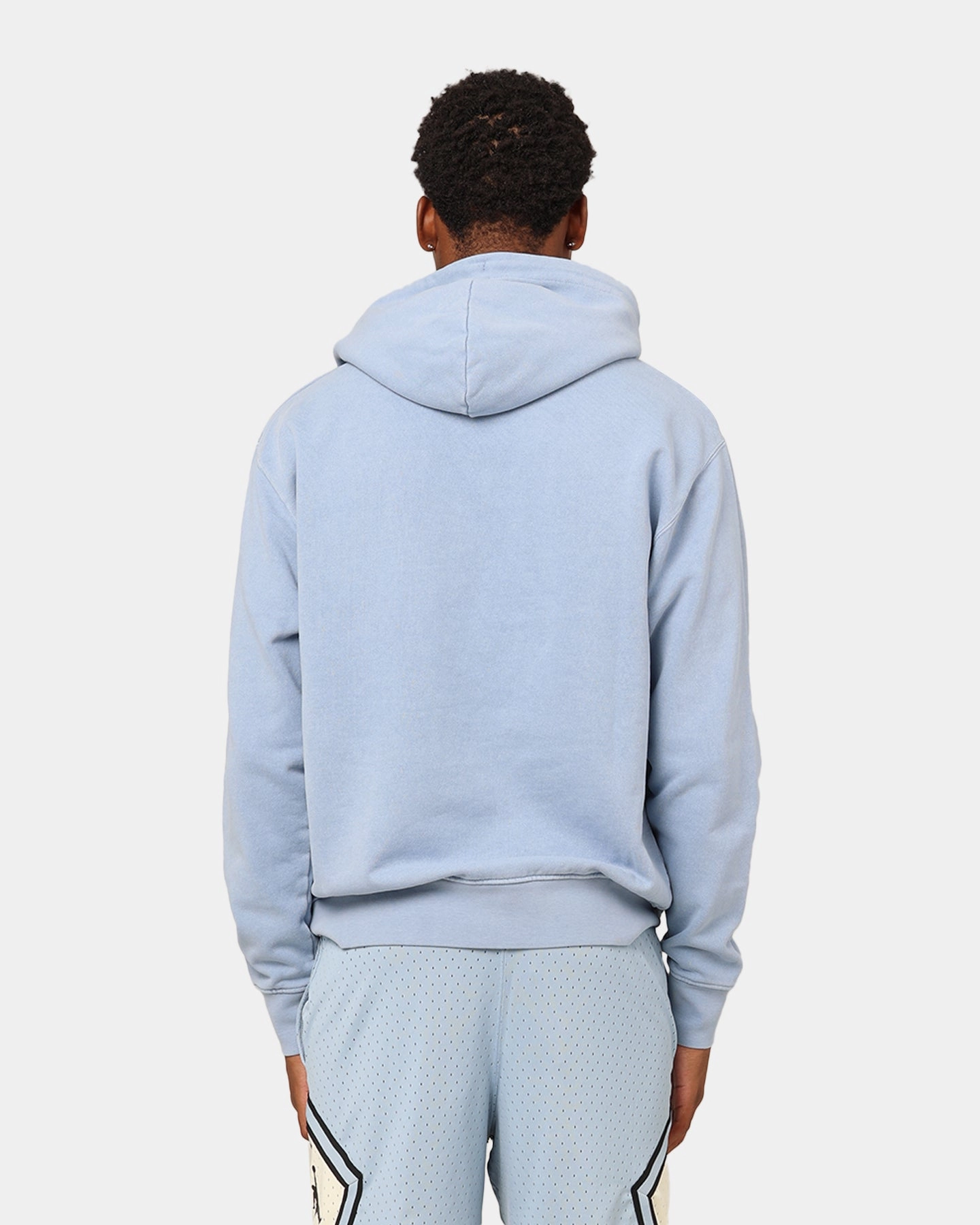 Jordan Essentials Statement Wash Fleece Pullover Hoodie Blue Grey slim fit