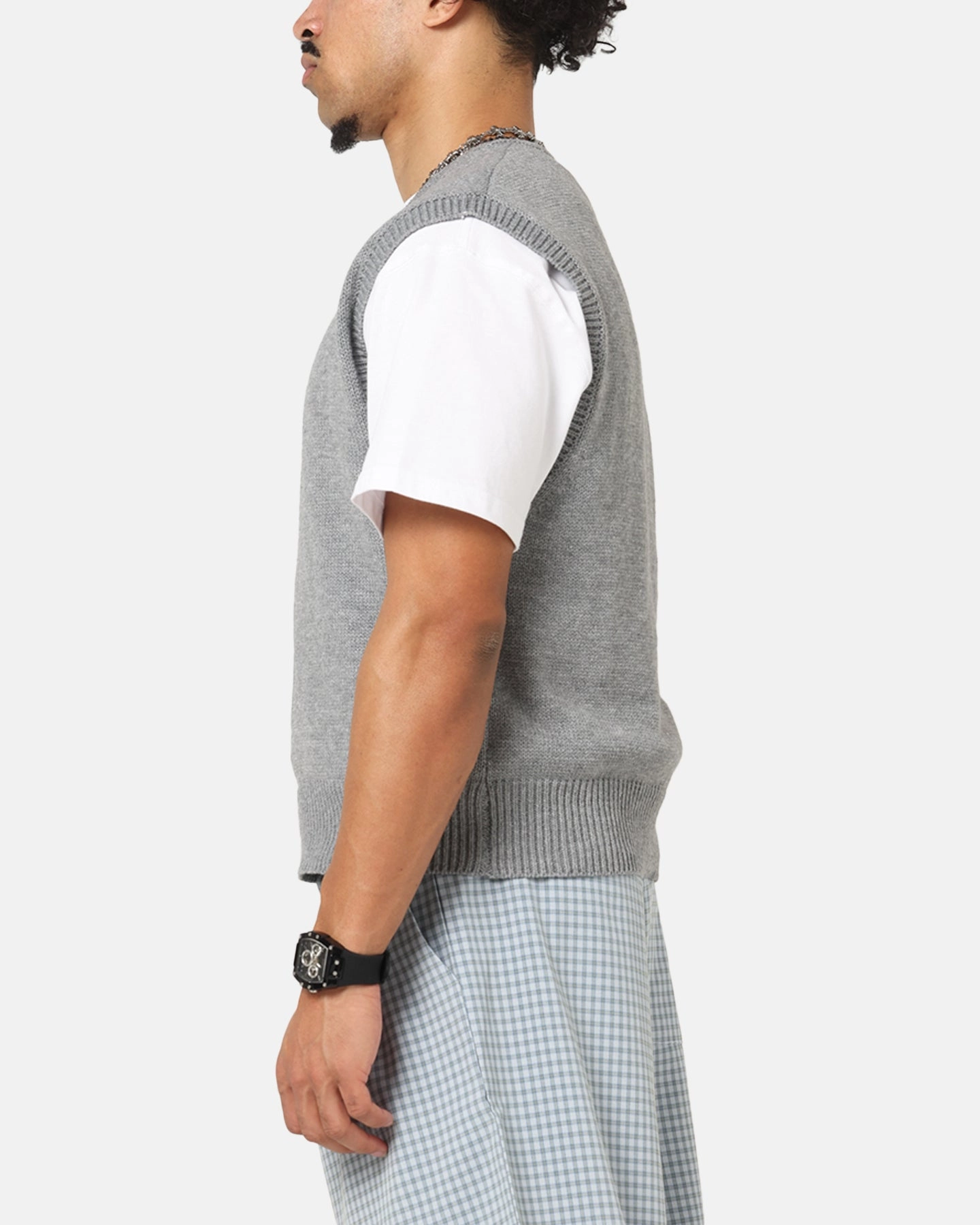 Noise Reduced Fabric Breathable Layer XXIII Cropped Sweater Vest Grey