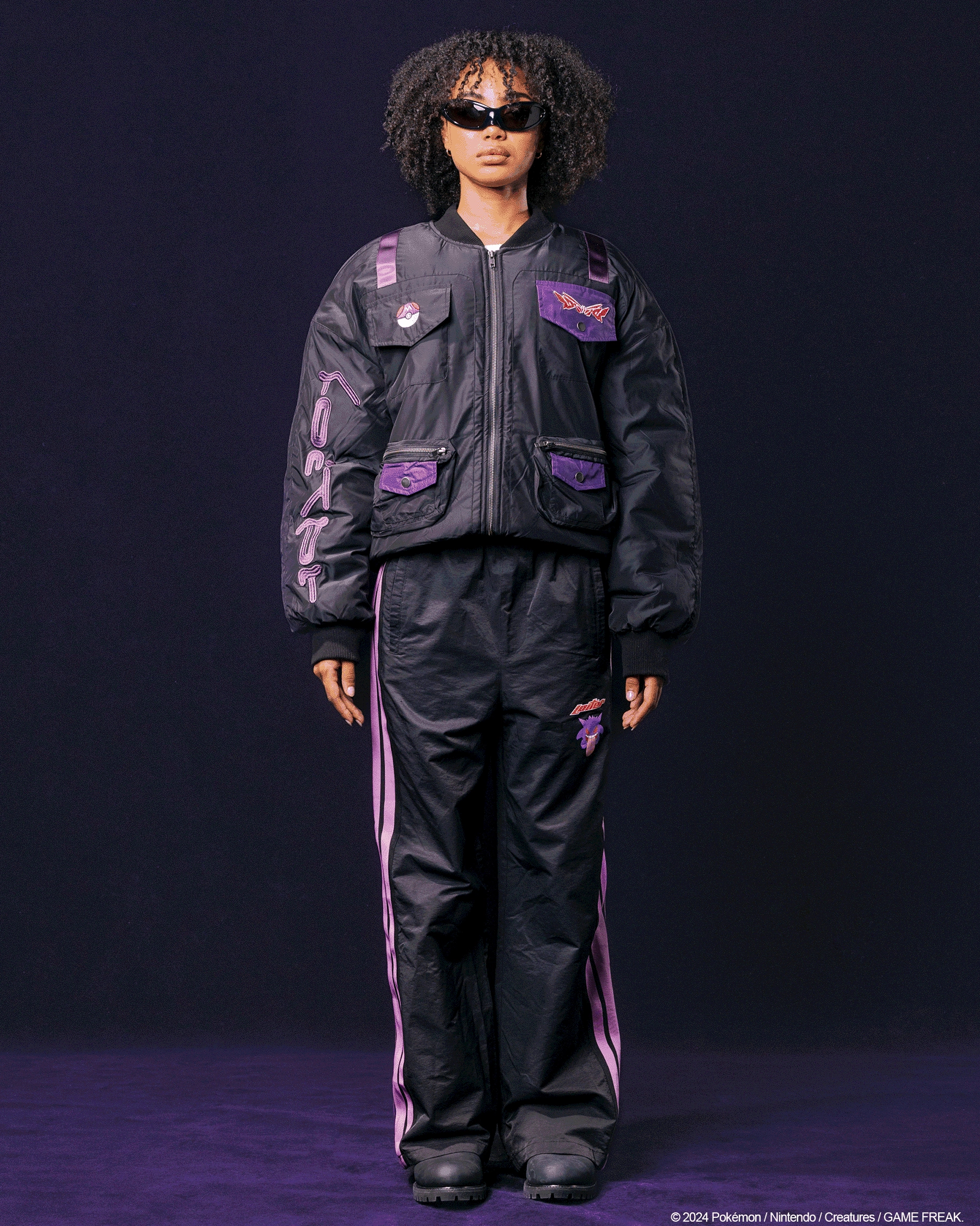 Pok??mon By Loiter Master Ball Bomber Jacket Black Quick Dry Fabric