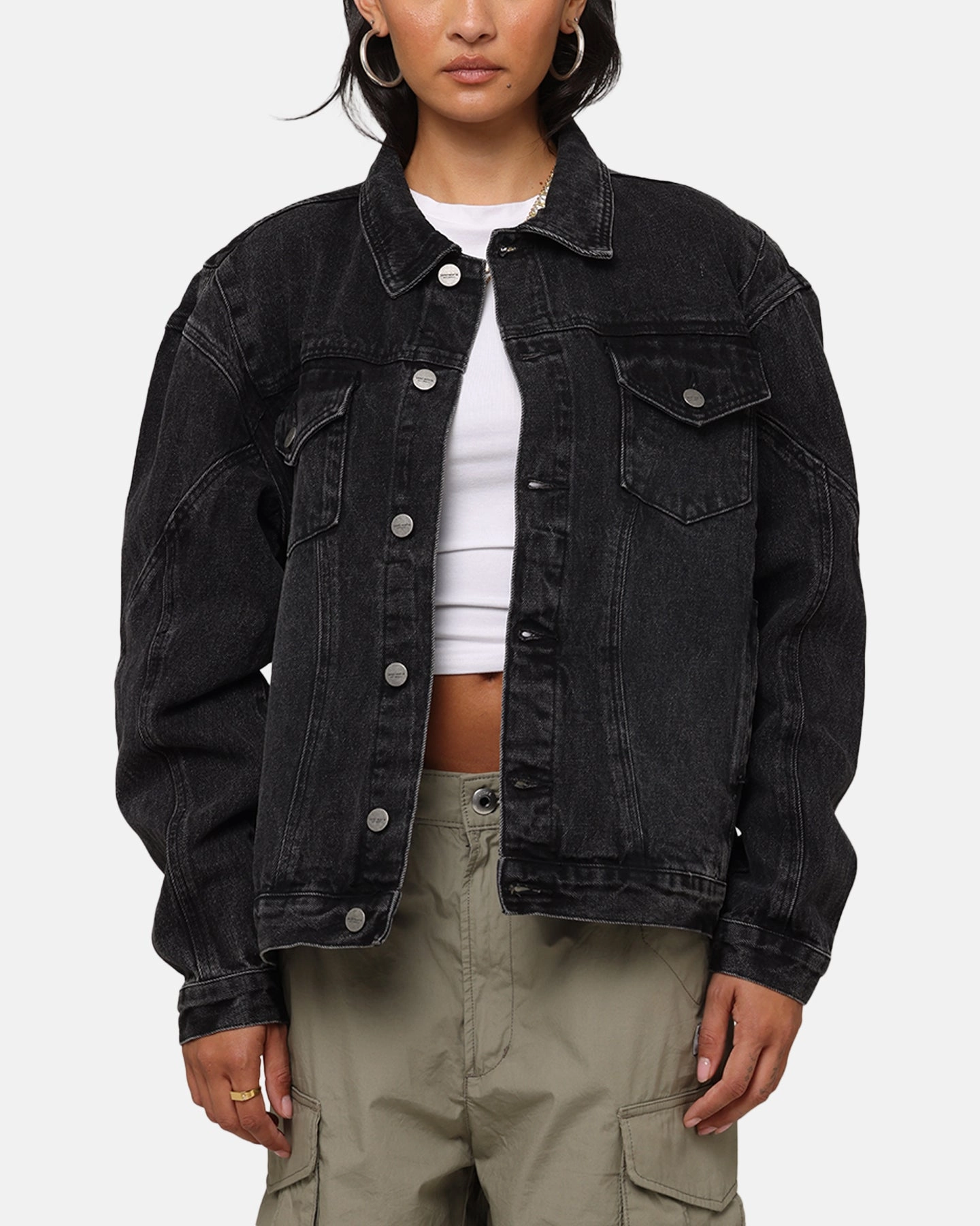 middle aged people Saint Morta Armoury Denim Jacket Black Shadow