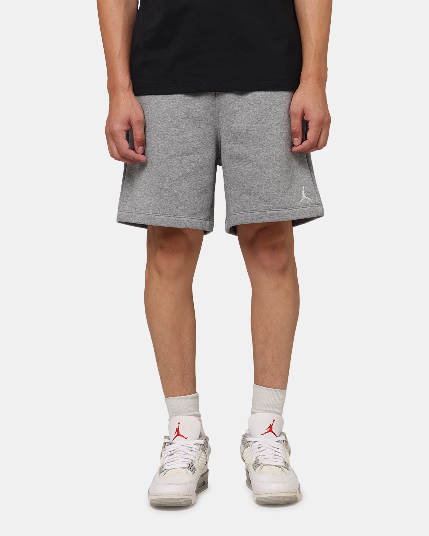Jordan Brooklyn Fleece Shorts Carbon Heather/White Street Fashion