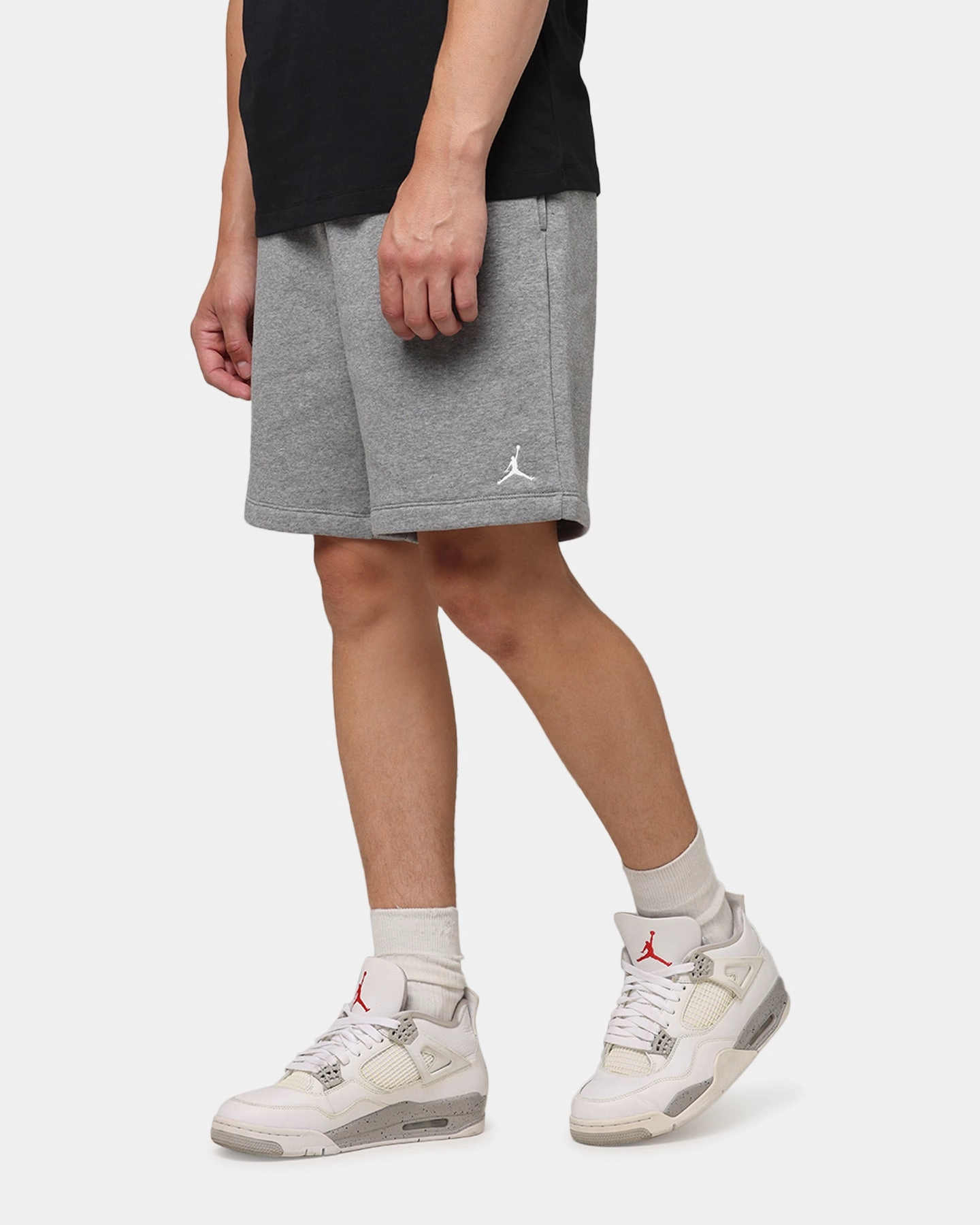 Jordan Brooklyn Fleece Shorts Carbon Heather/White Comfortable Shorts baseball uniform