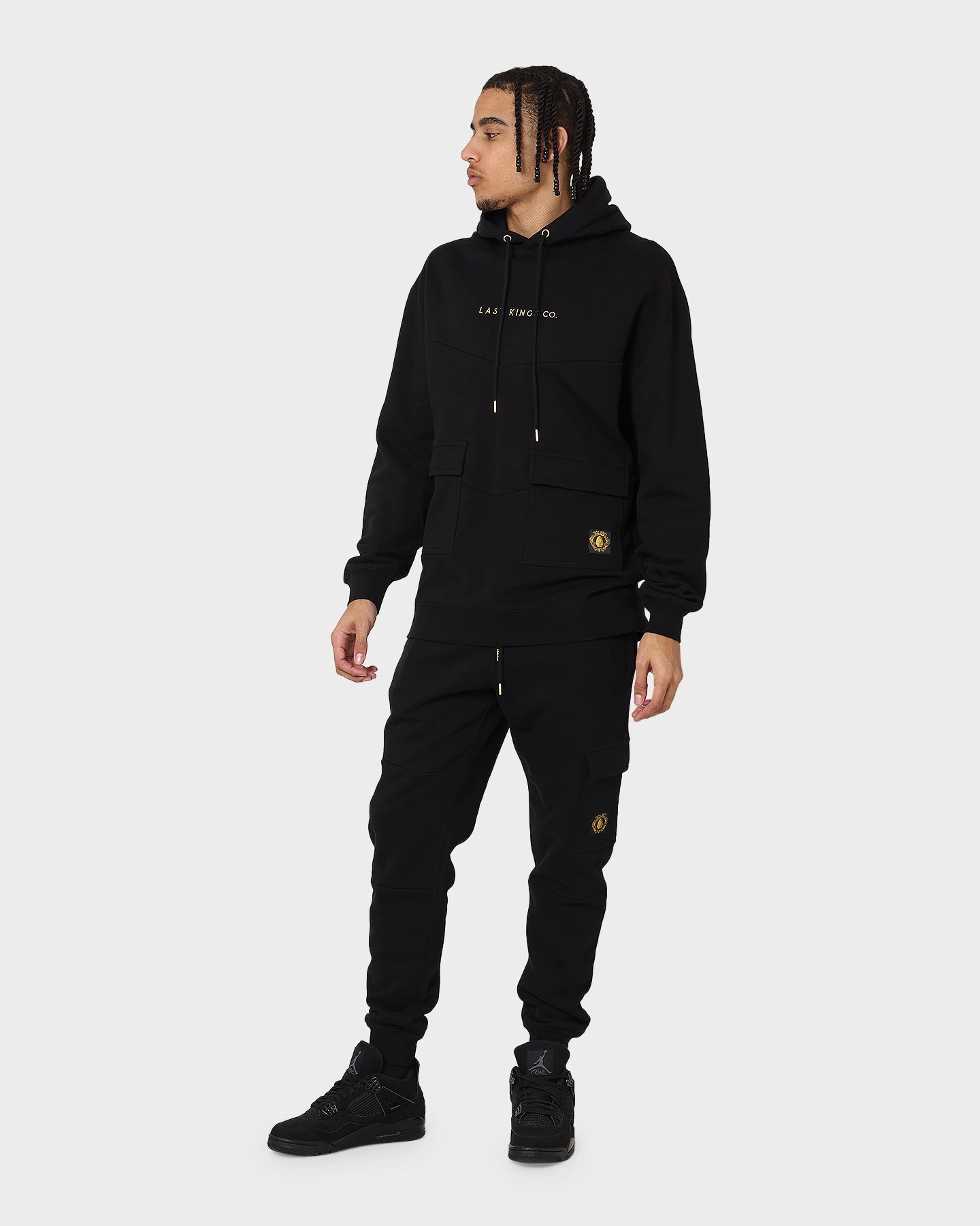 Noise Reducing Zippers Last Kings Cargo Hoodie Black