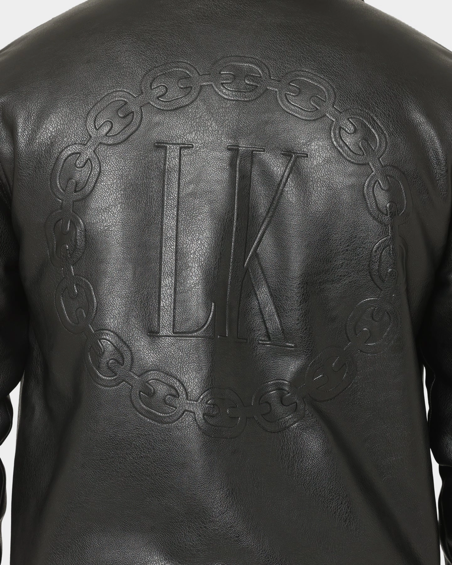 Checked Alternative Last Kings Chain Faux Leather Jacket Black