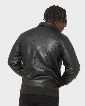 Bohemian Last Kings Chain Faux Leather Jacket Black