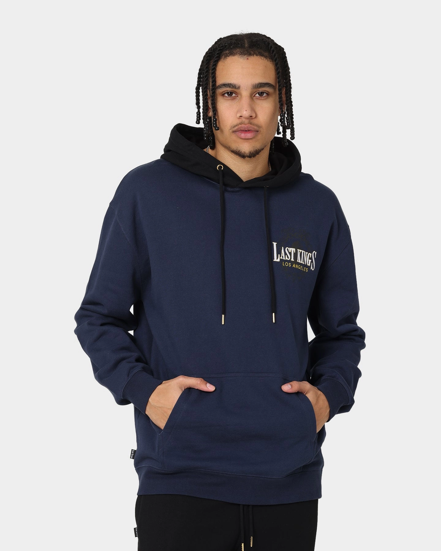 Last Kings Divergence Hoodie Navy/Black Adjustable Drawstring Waist