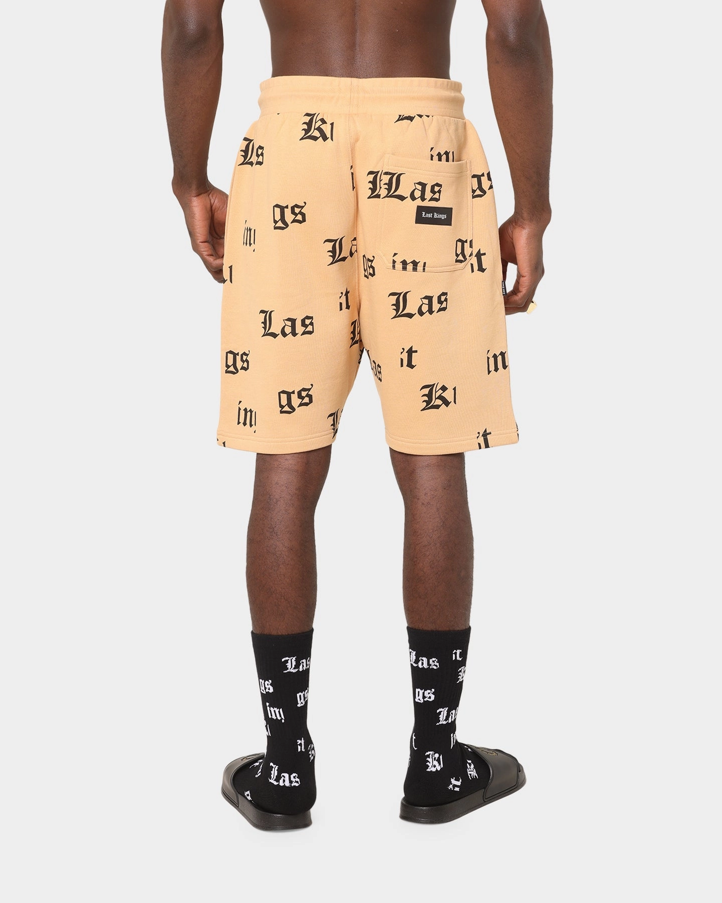 Last Kings Fragment Sweat Shorts Sand Anti Static Material Tagless label
