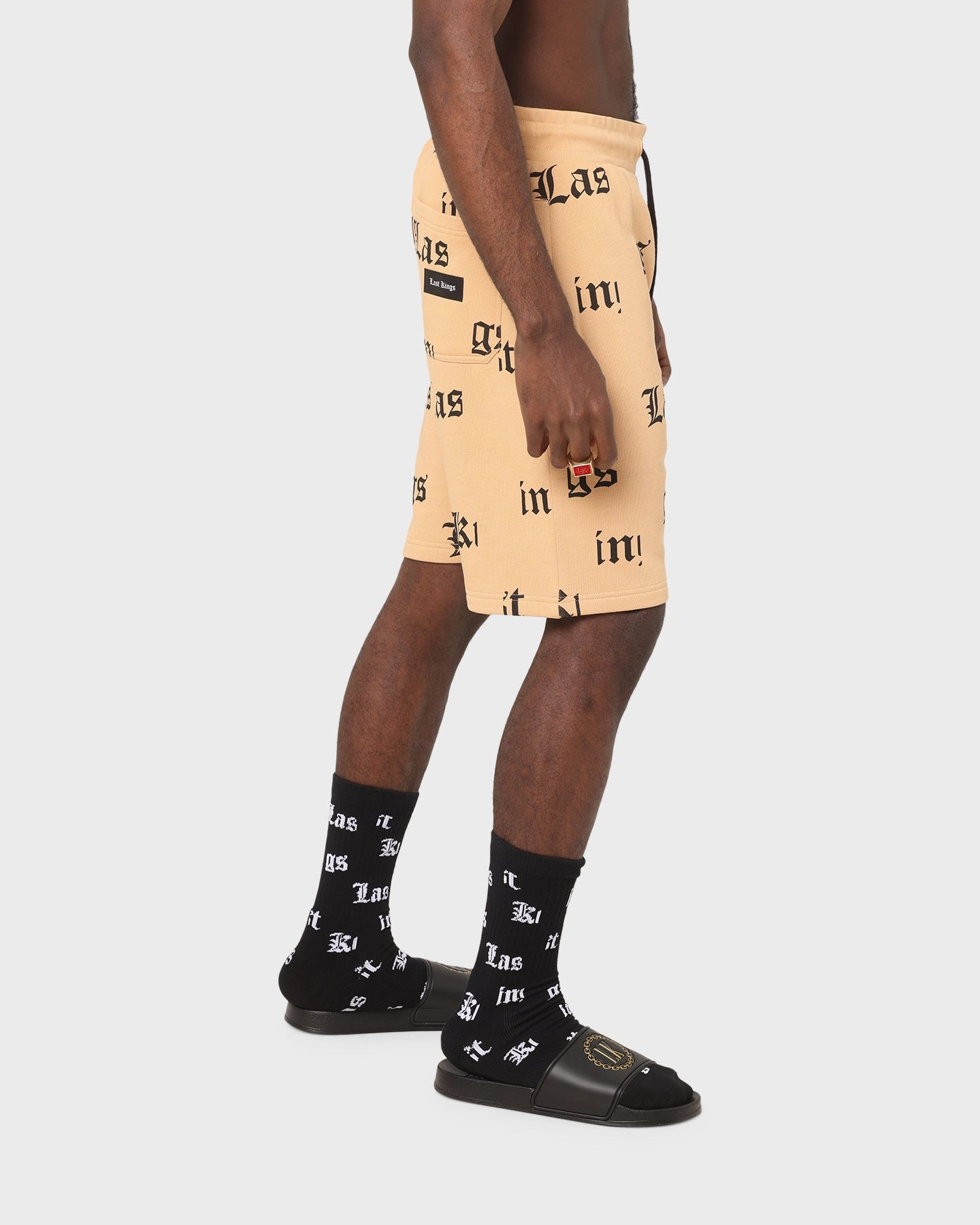 Last Kings Fragment Sweat Shorts Sand Retro Style