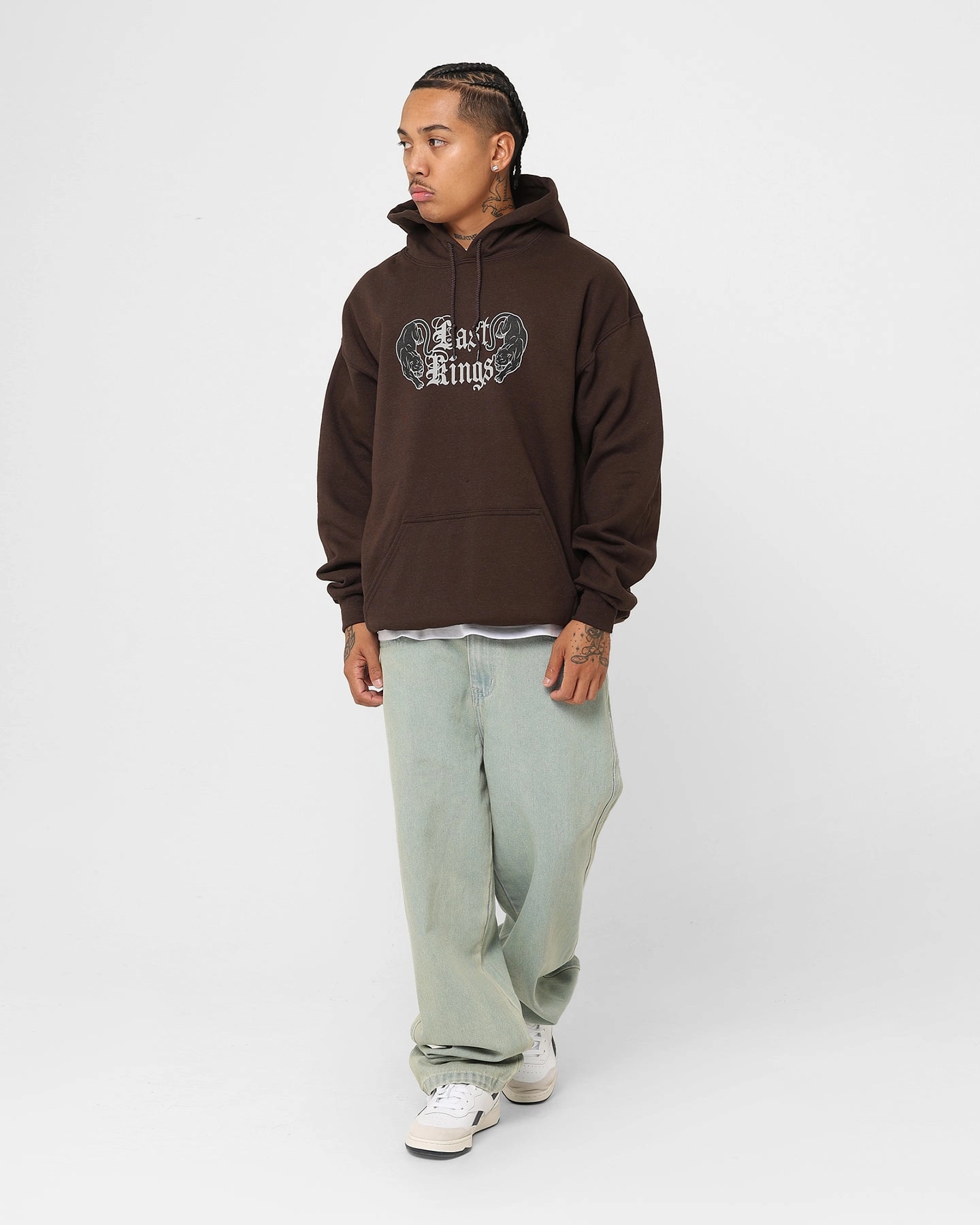 non adjustable Last Kings Panther Hoodie Brown