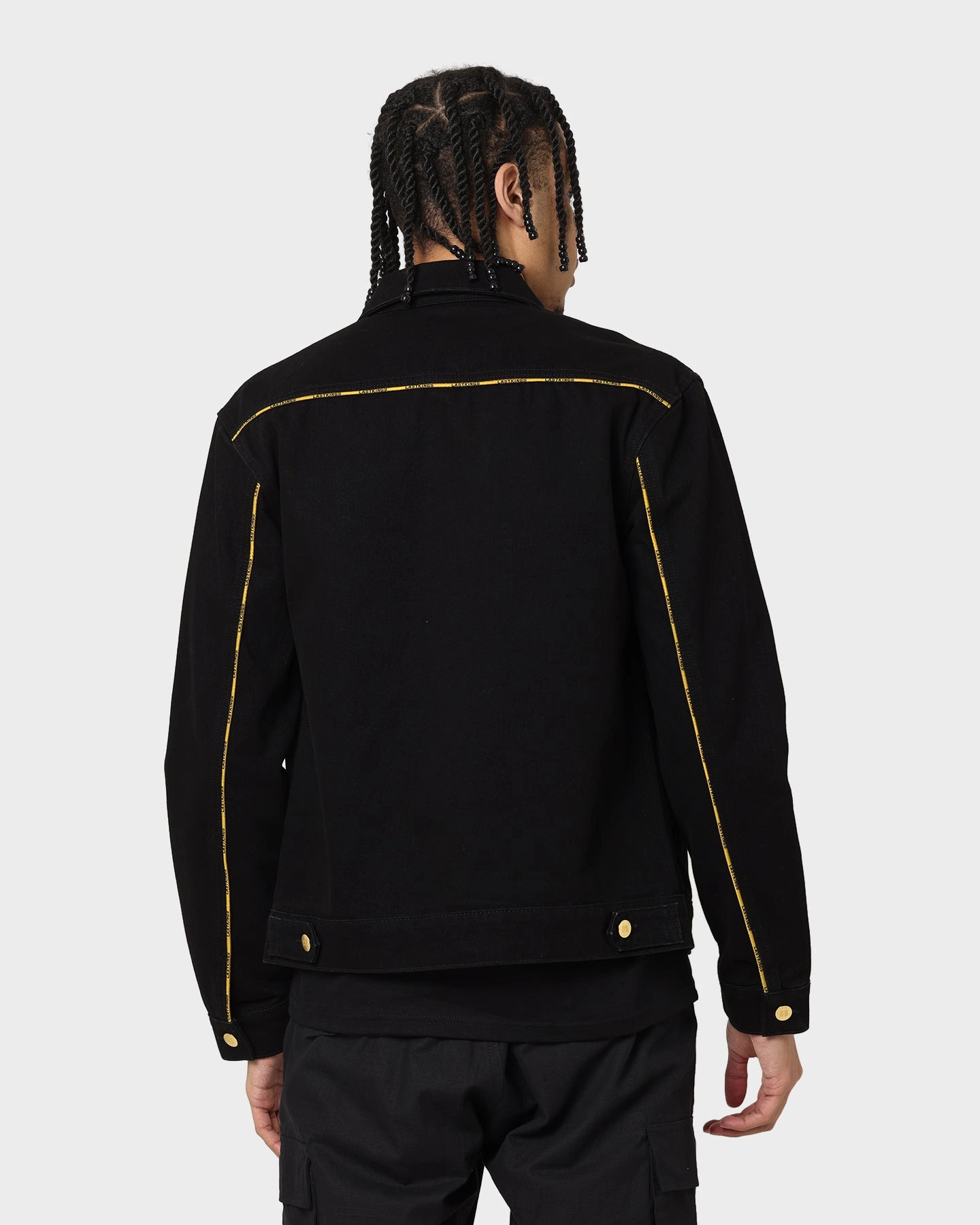 Last Kings Piping Denim Jacket Black Denim Threat Promulgate