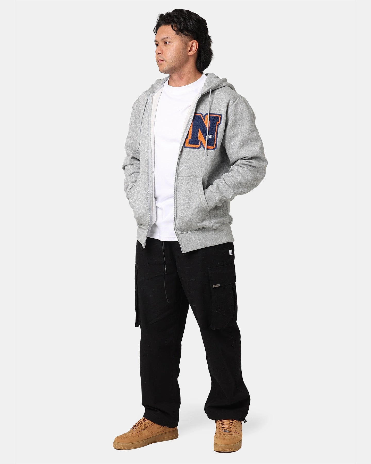 Nike Sportswear Club Essential Full Zip Hoodie Dark Grey Heather low end market users