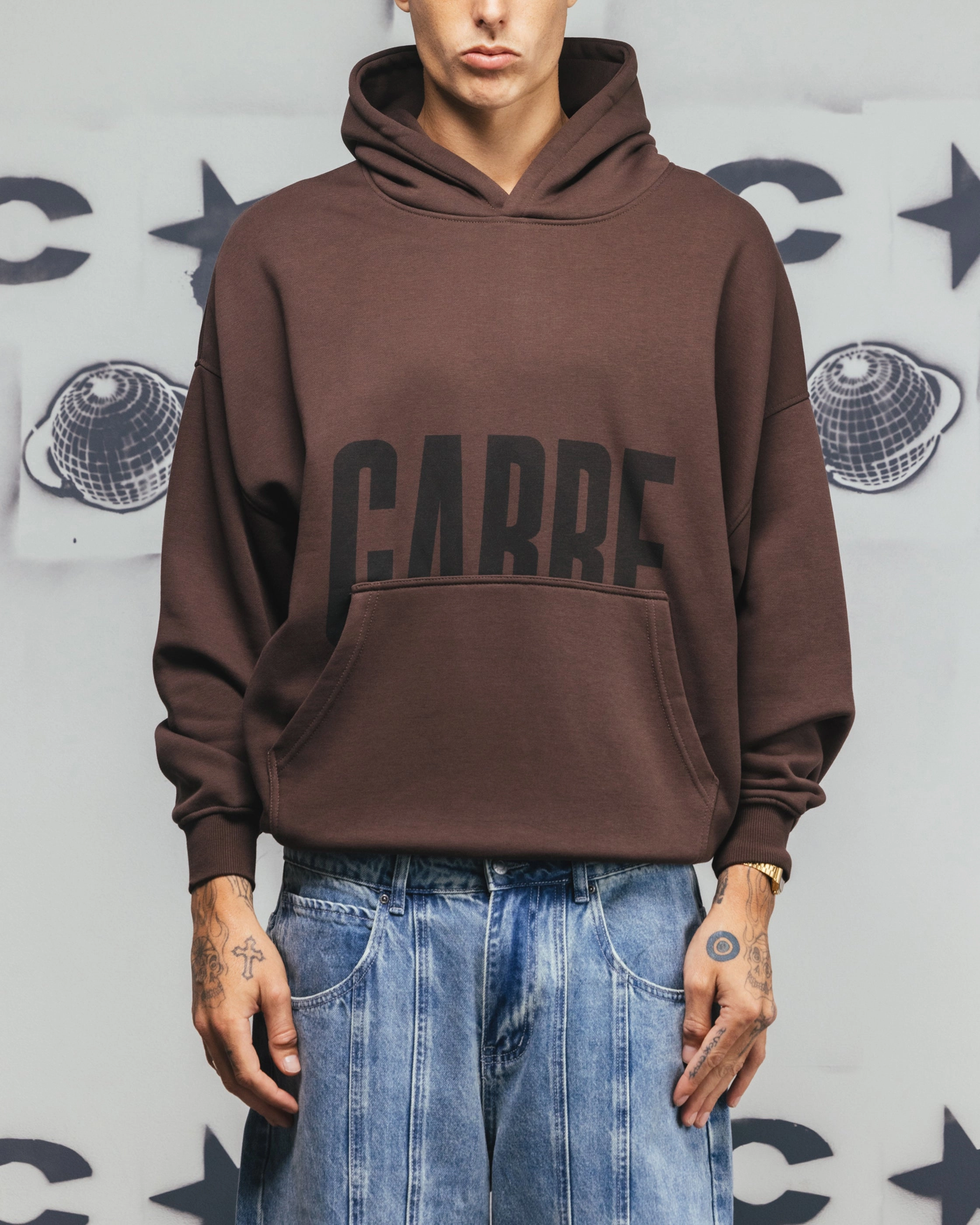 temperature regulation rigid Carre Premium Essentials Hoodie Chocolate