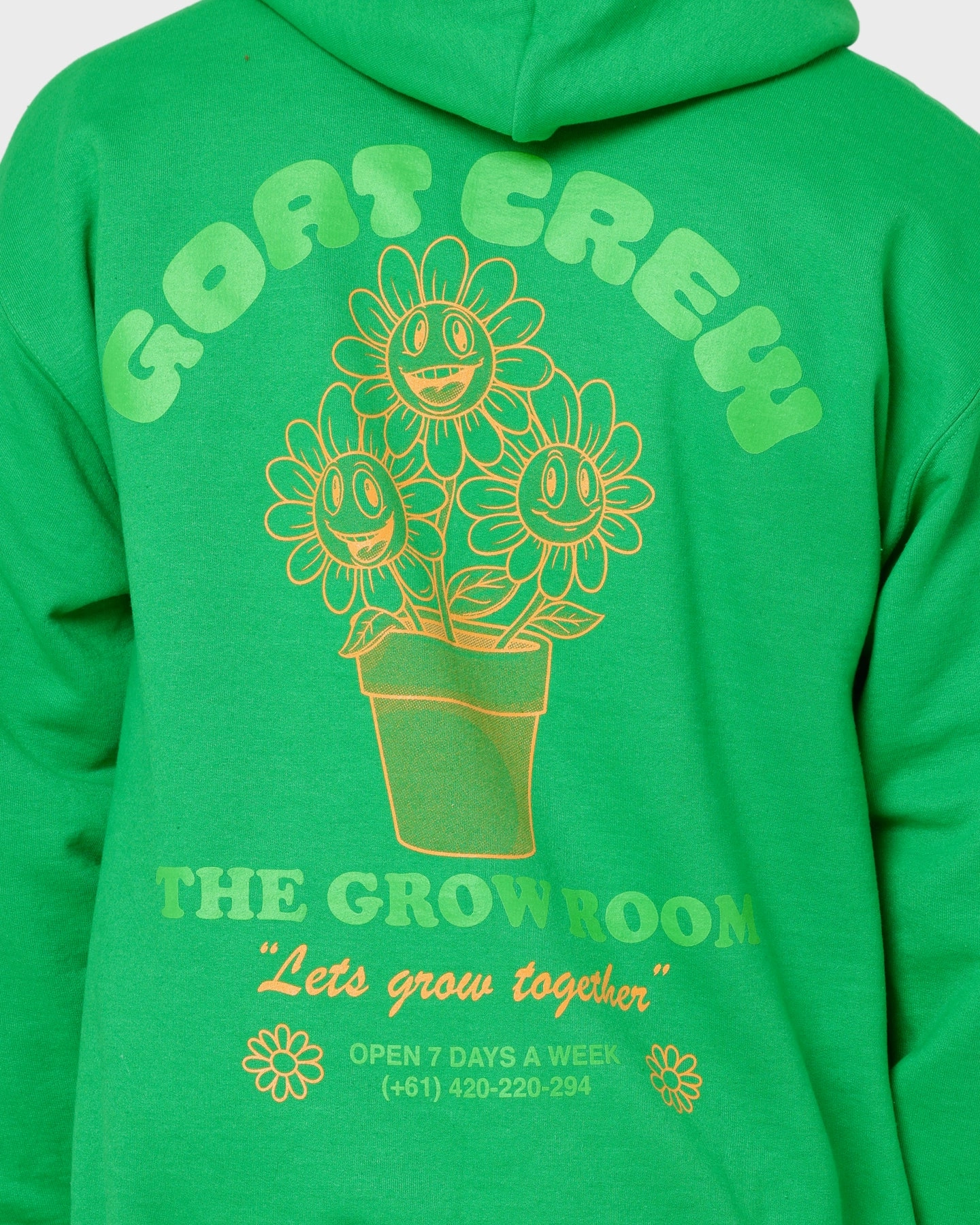 Fashion Finish Individual-sports Goat Crew Grow Room Hoodie Green
