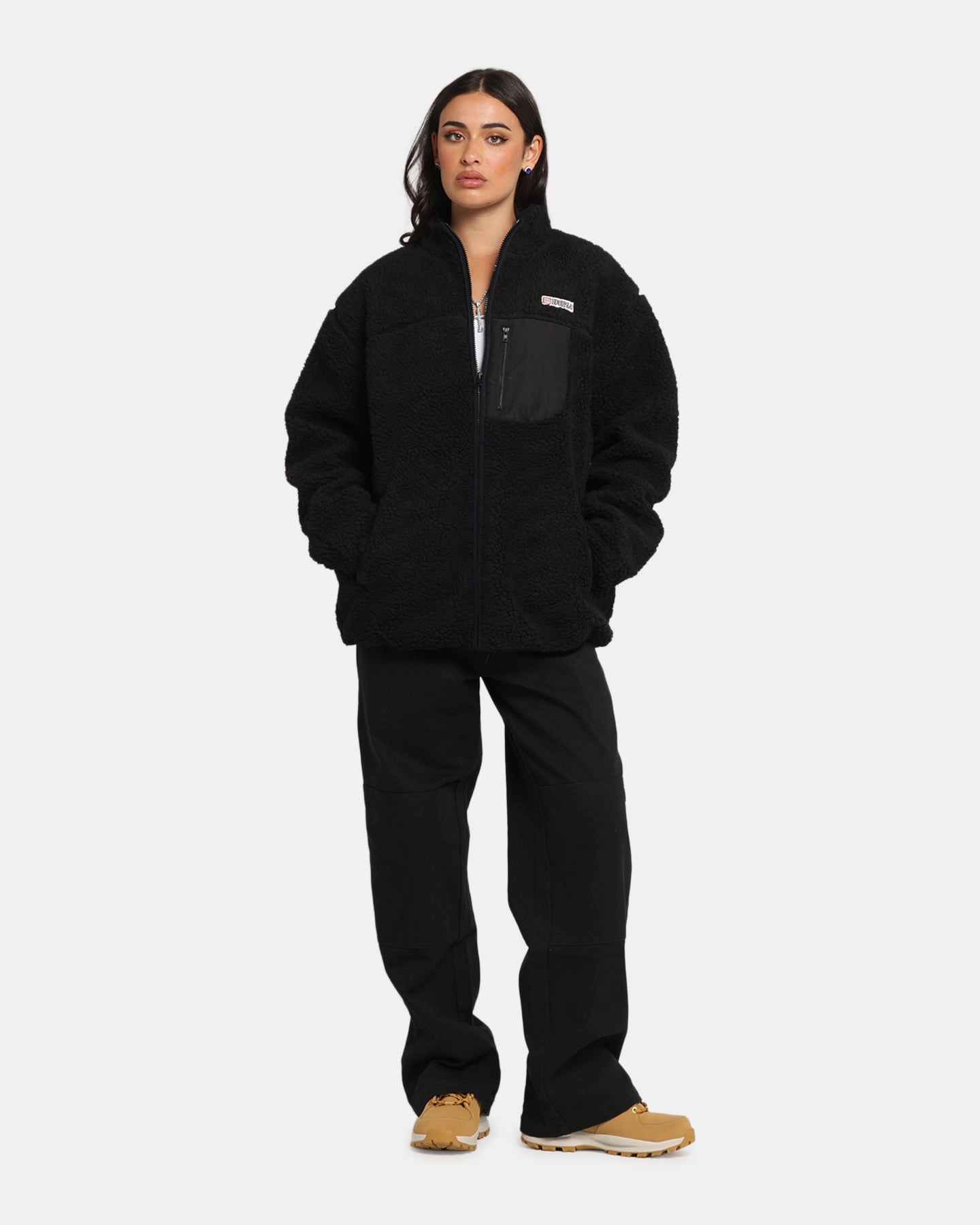 S Double High Pile Jacket Black Eco friendly materials